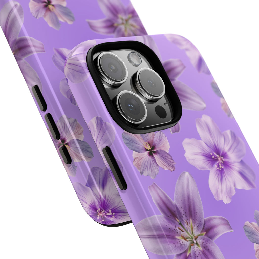 Floral Lavender Tough Phone Case – Purple Blossom Protective Cover