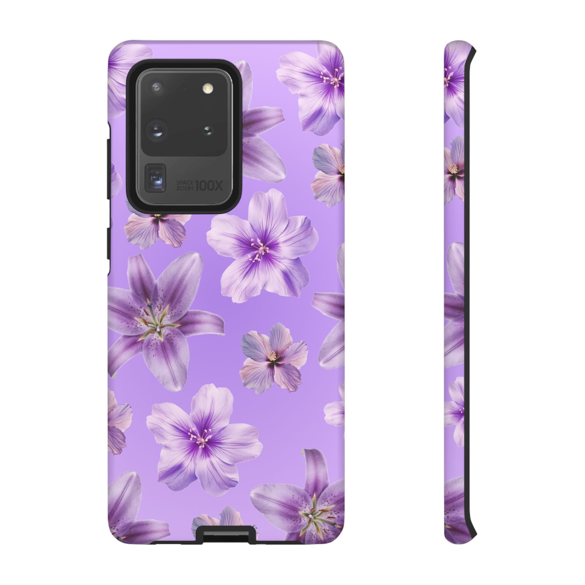 Floral Lavender Tough Phone Case – Purple Blossom Protective Cover