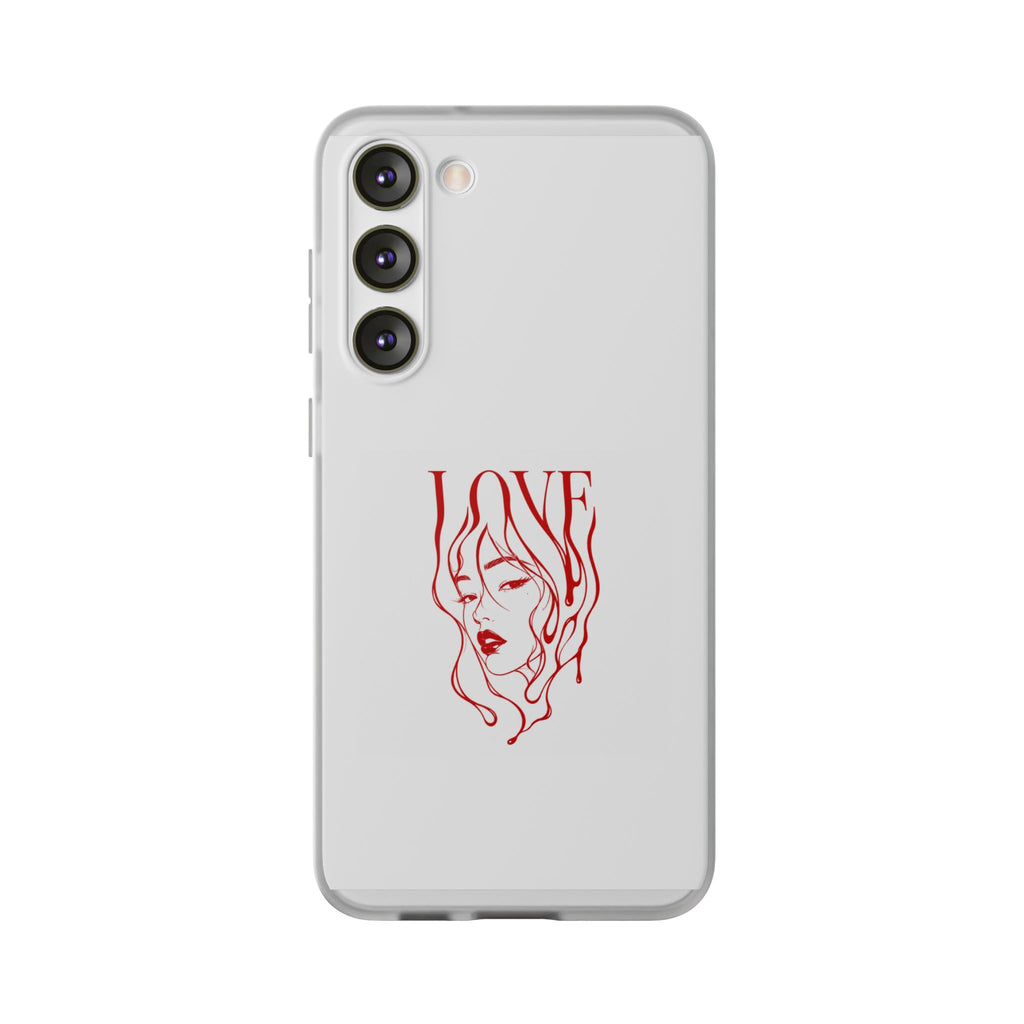 Red Line Art 'LOVE'  Face Design - Flexi Case