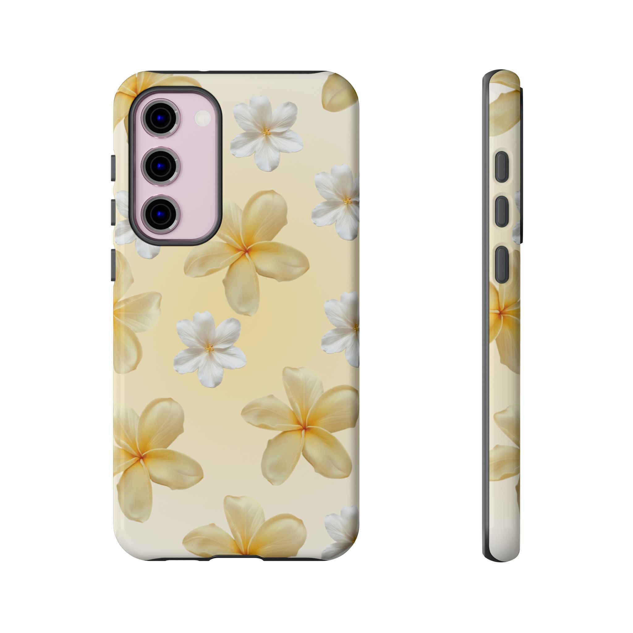 Plumeria Floral Tough Phone Case — Yellow Tropical Protection