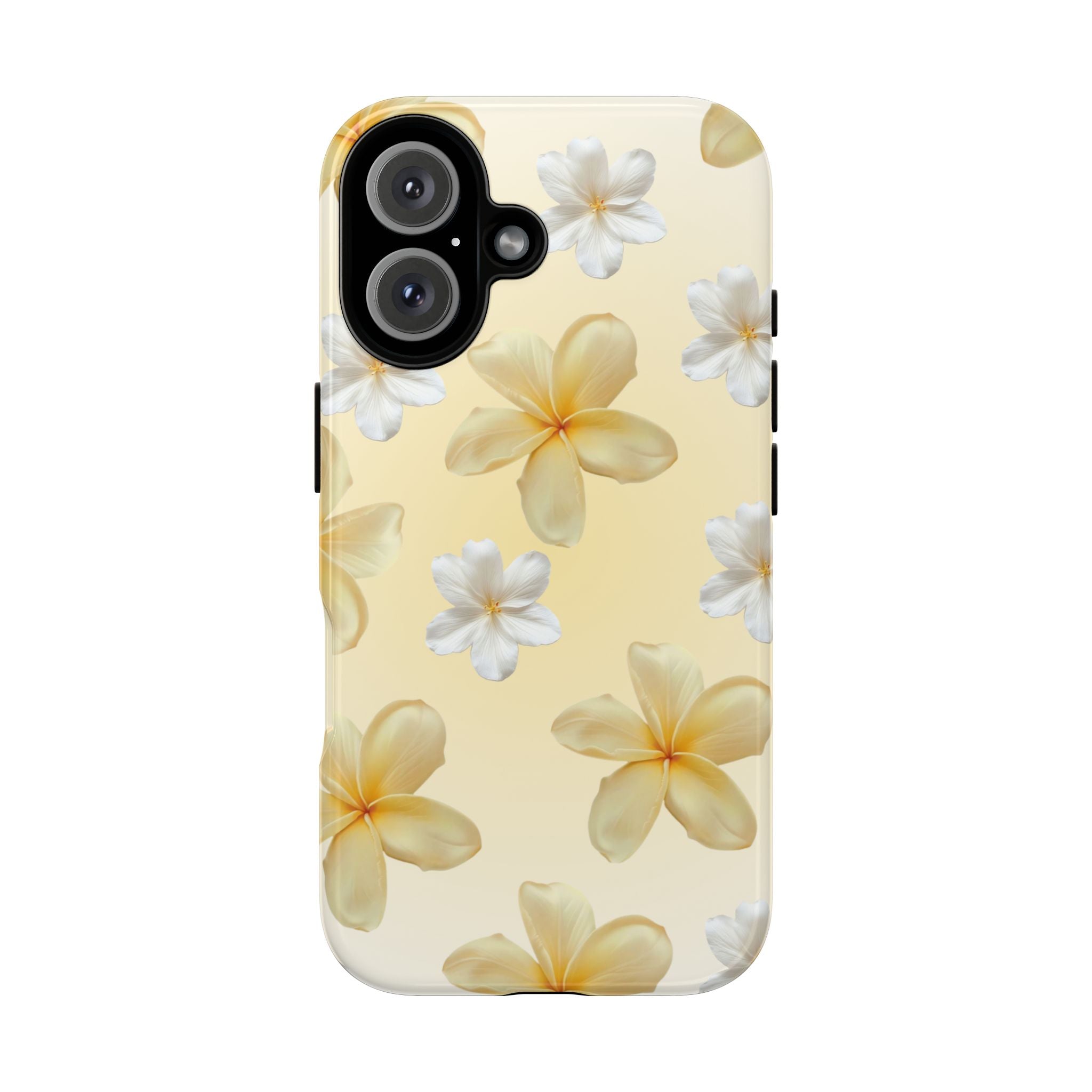 Plumeria Floral Tough Phone Case — Yellow Tropical Protection