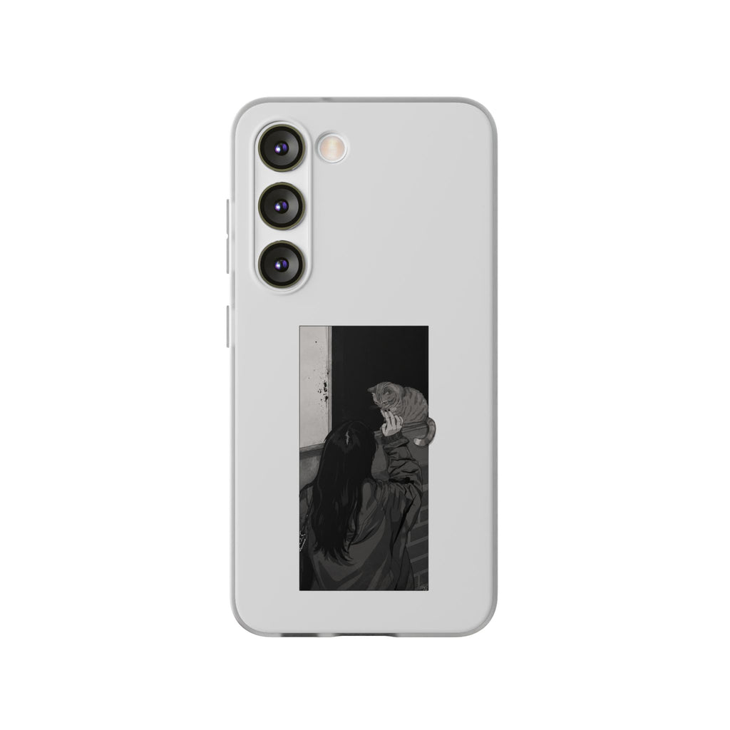 Black & White Cat Window Art Flexi Case