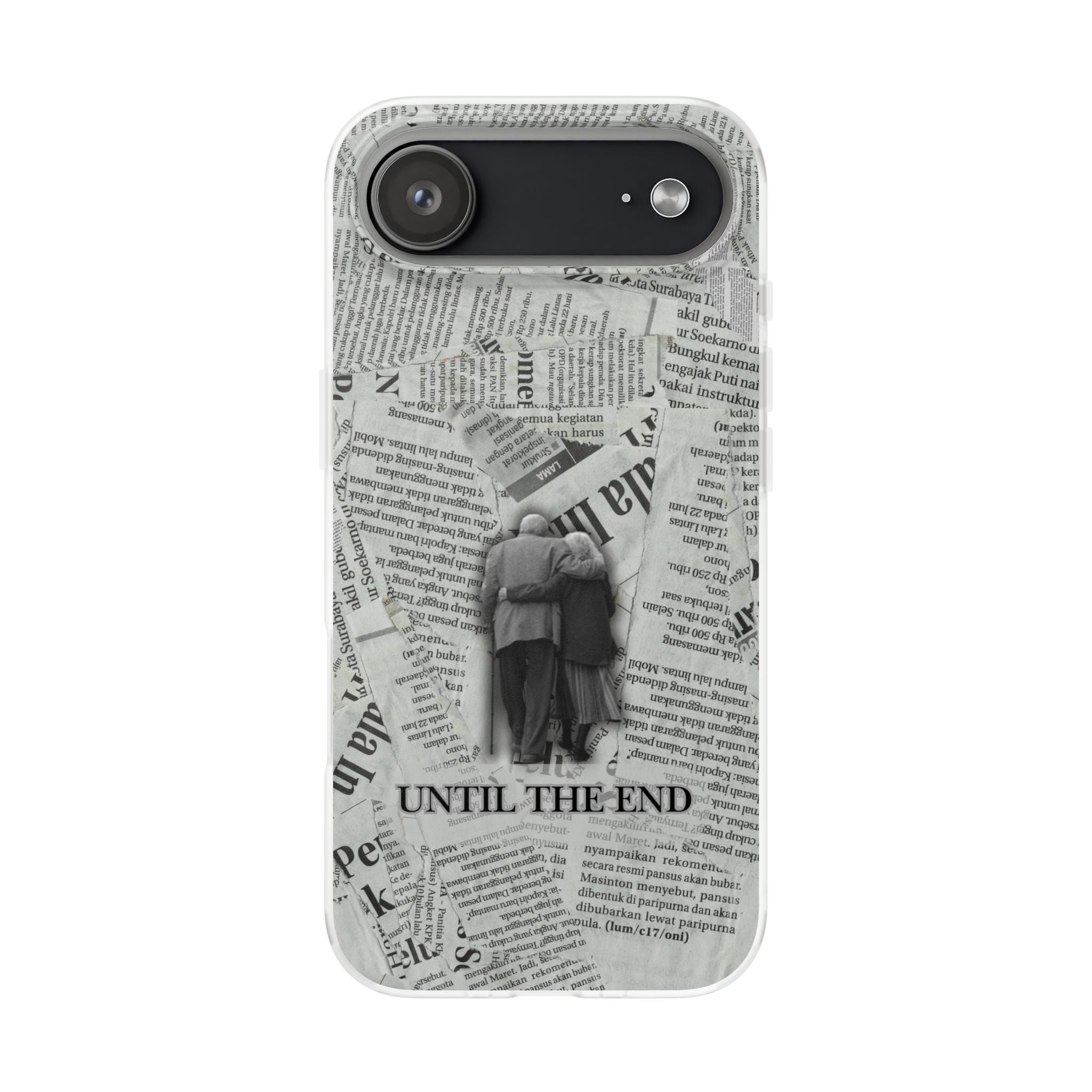 Newspaper Collage 'Until The End' Phone Case - Romantic Vintage iPhone Cover