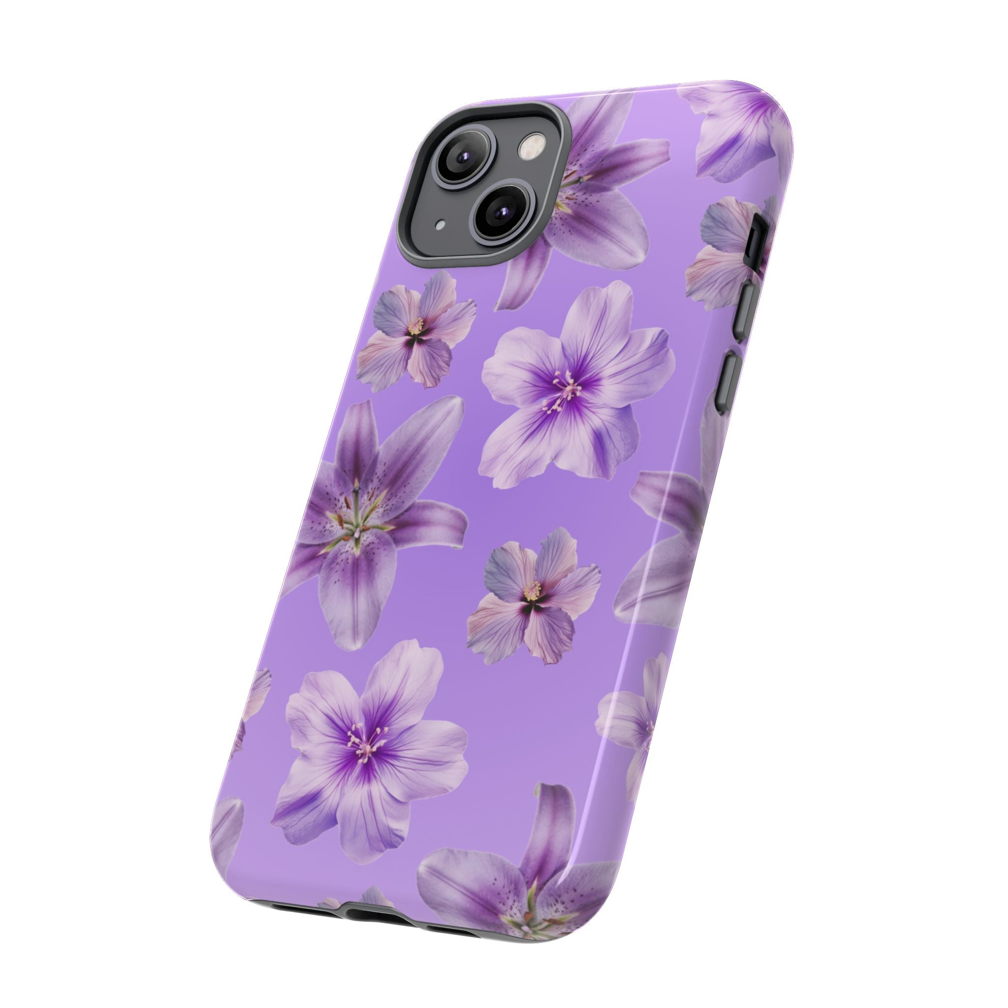 Floral Lavender Tough Phone Case – Purple Blossom Protective Cover