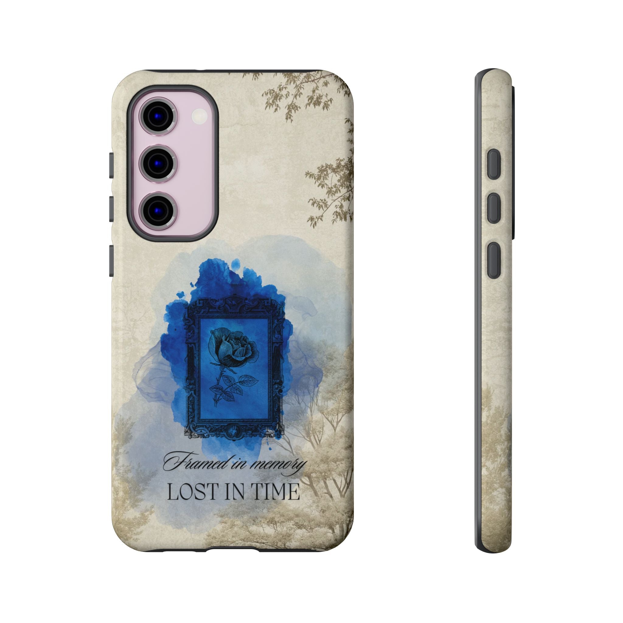 Vintage Blue Rose Phone Case – "Lost in Time" Protective Cover