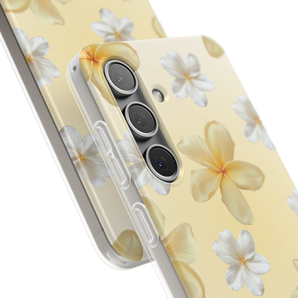 Plumeria Floral Phone Case — Yellow Tropical Flower Protective Case
