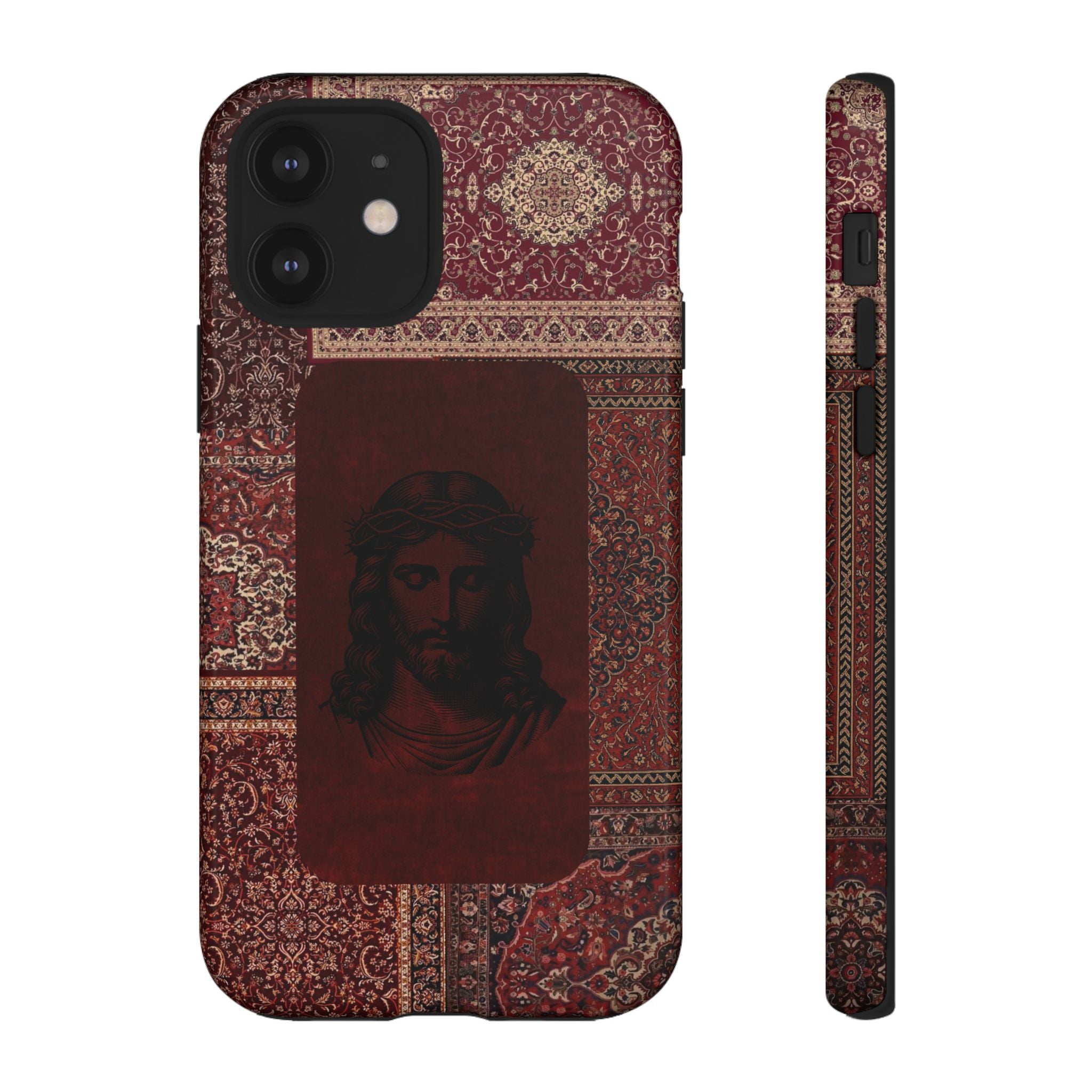 Religious Vintage Rug Phone Case — Jesus Portrait Tough Case