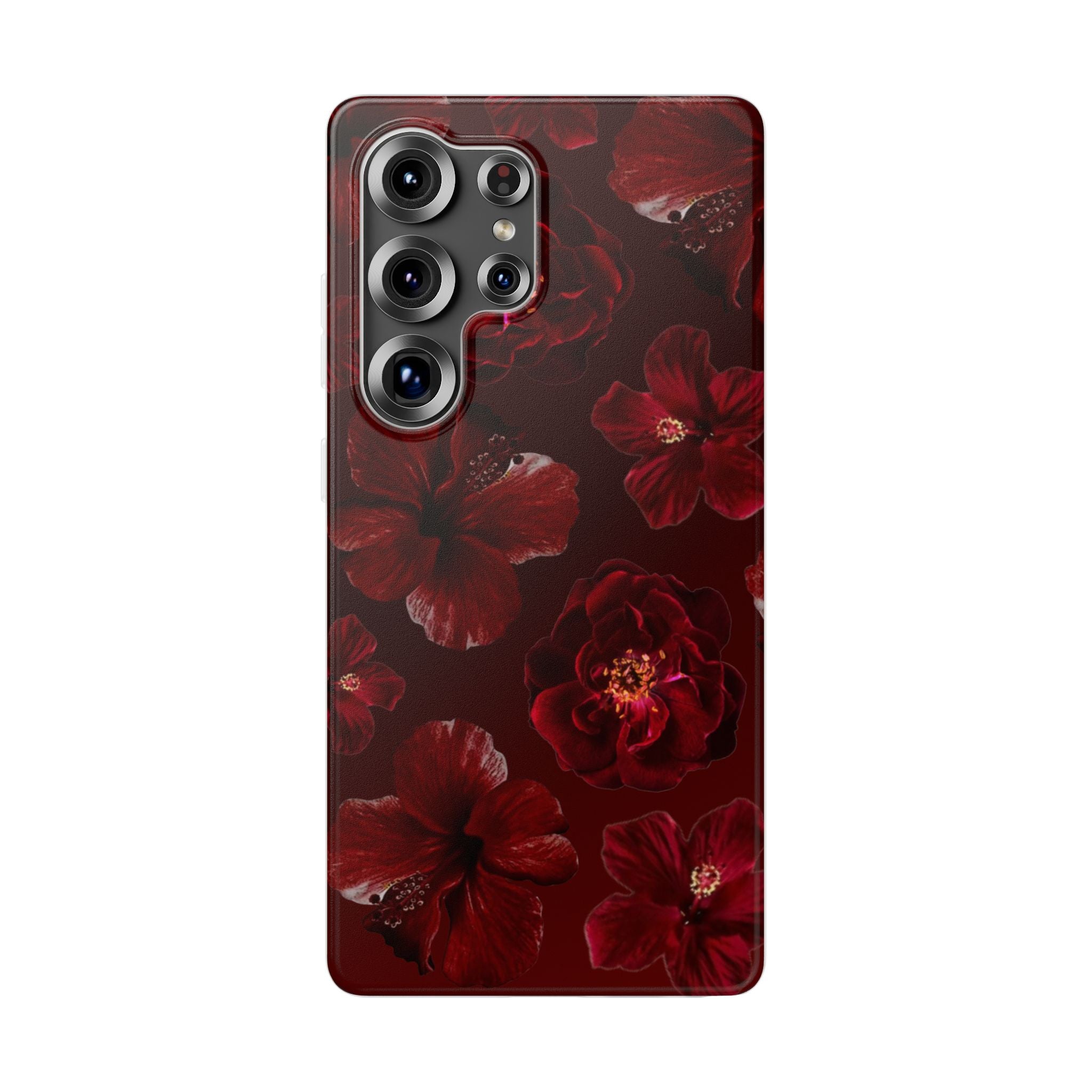Red Floral Flexi Case — Dark Rose Phone Case
