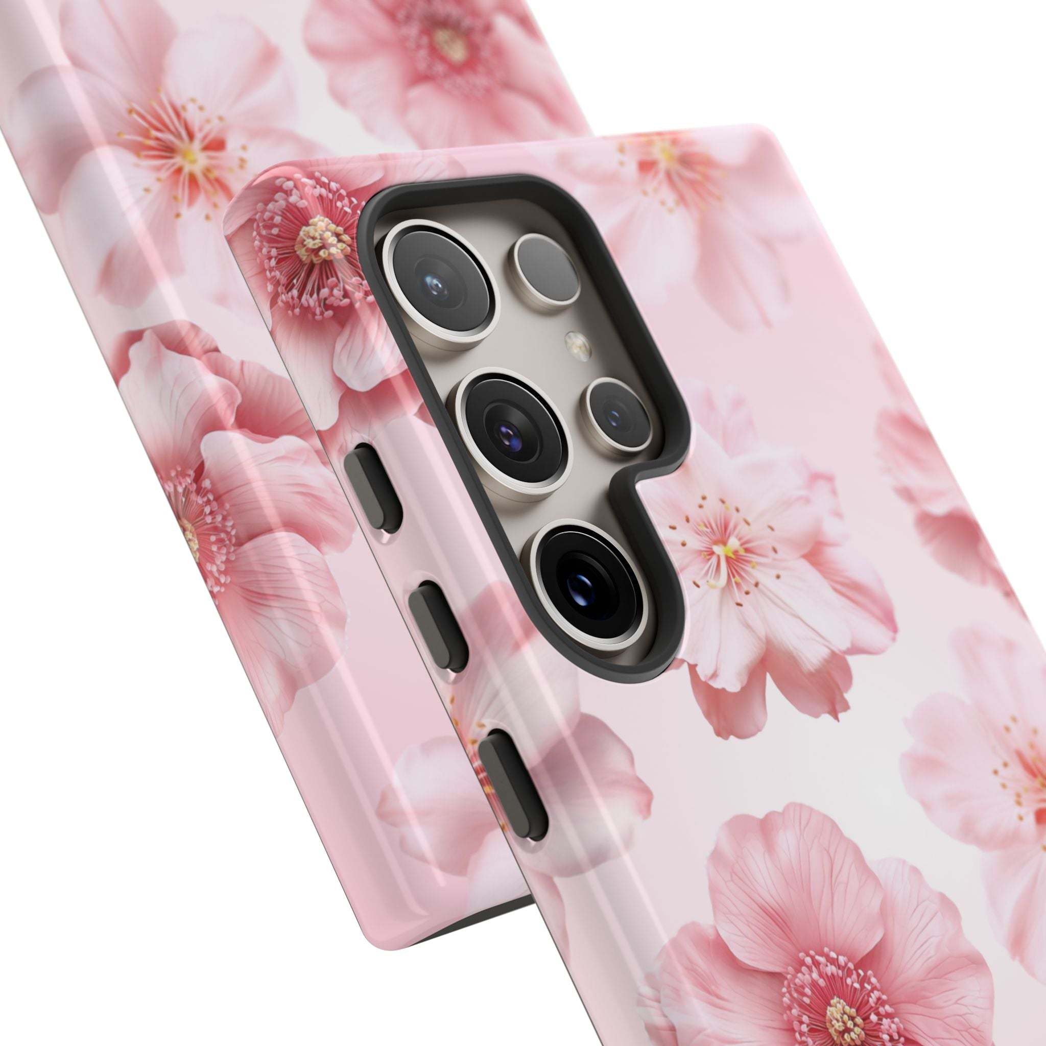 Pink Floral Tough Phone Case — Protective Sakura Blossom Design