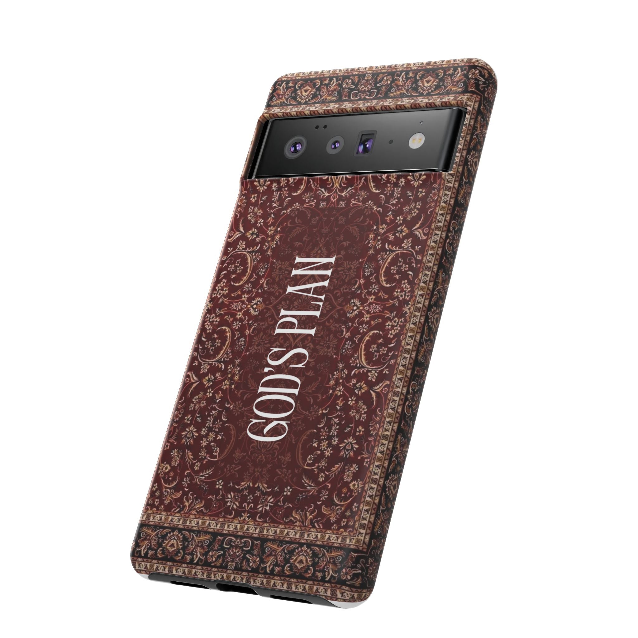 God's Plan — Vintage Tapestry Christian Tough Phone Case | Boho Faith Cover