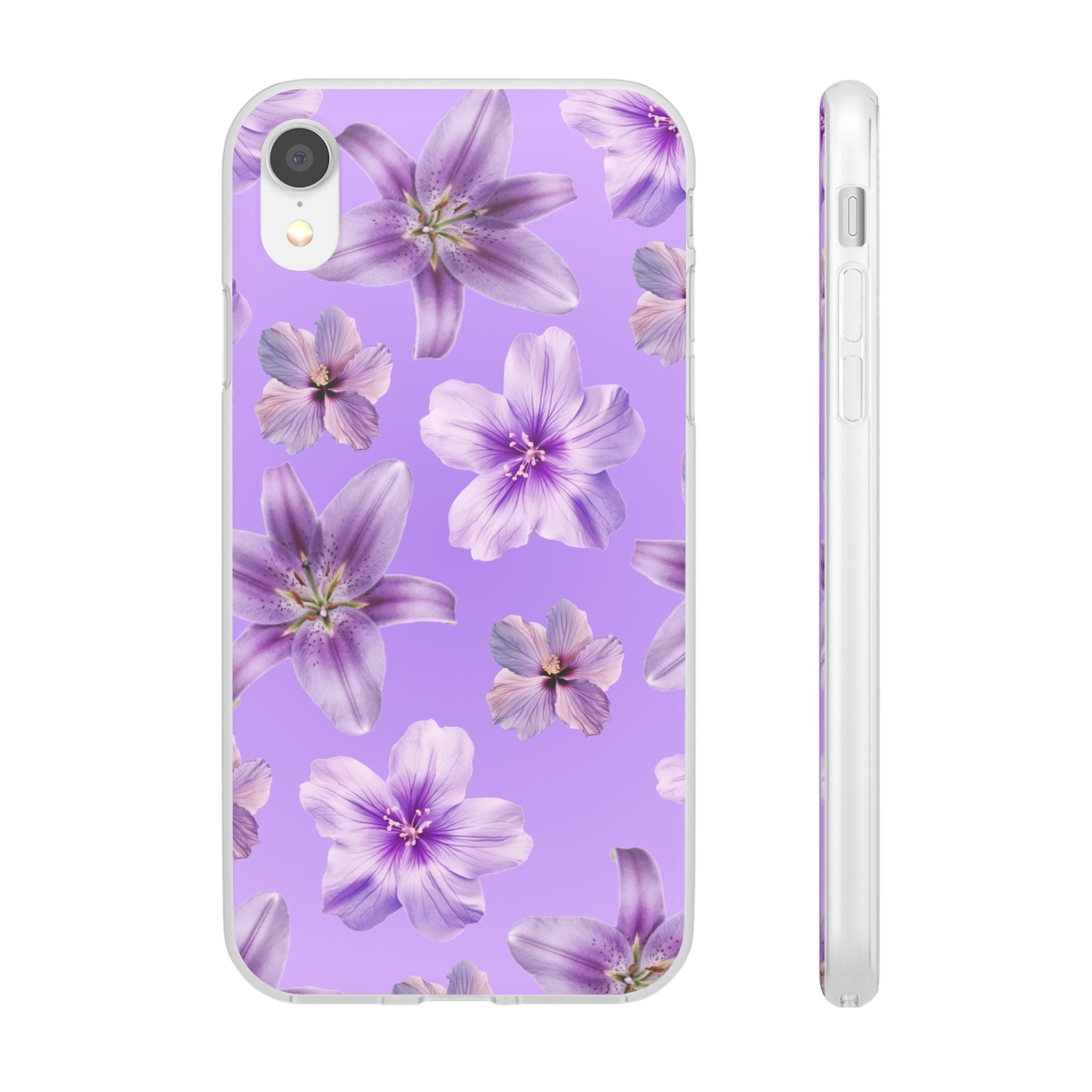 Purple Floral Phone Case — Lavender Blossom Flexi Case