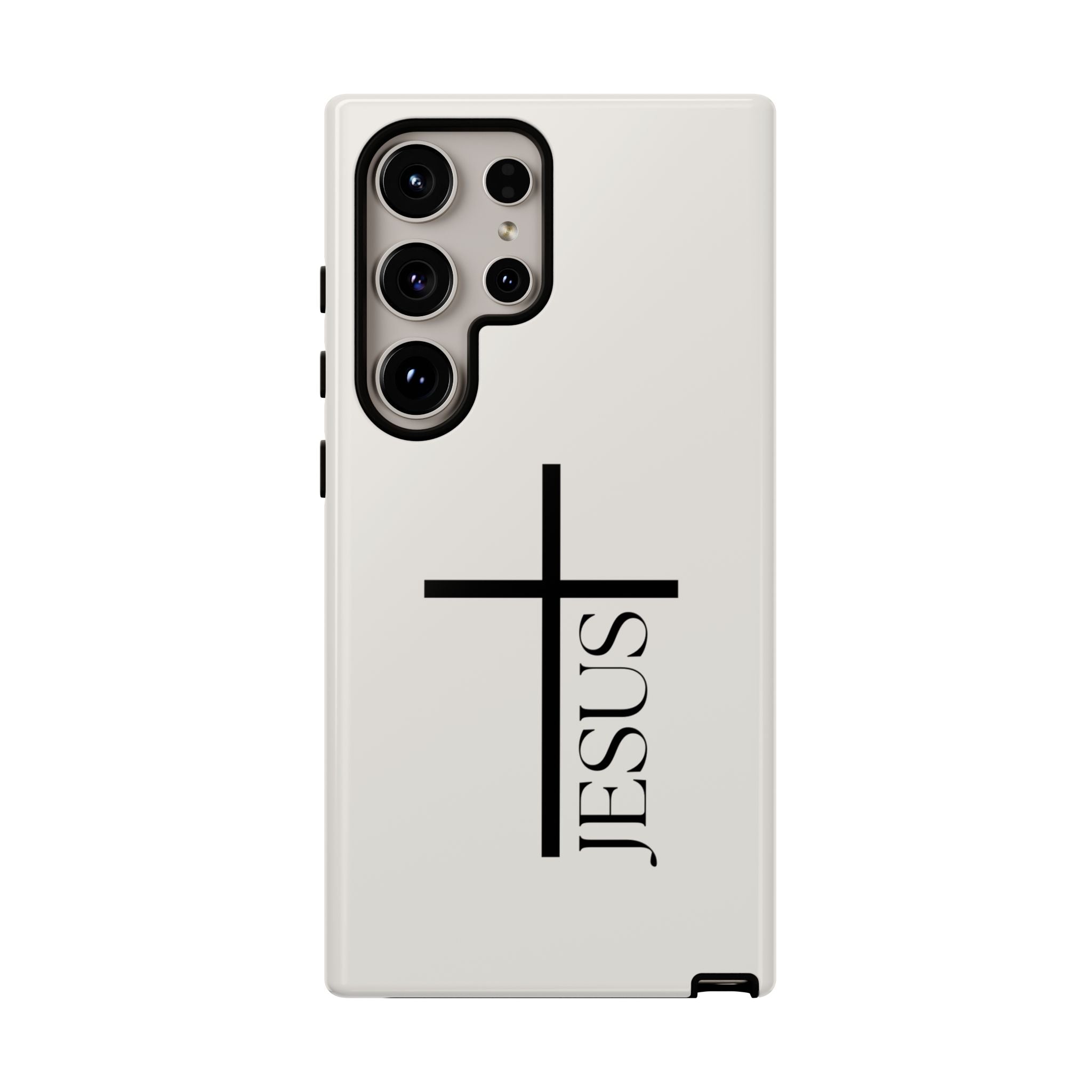 Christian Cross Phone Case - JESUS Vertical Minimalist iPhone Cover