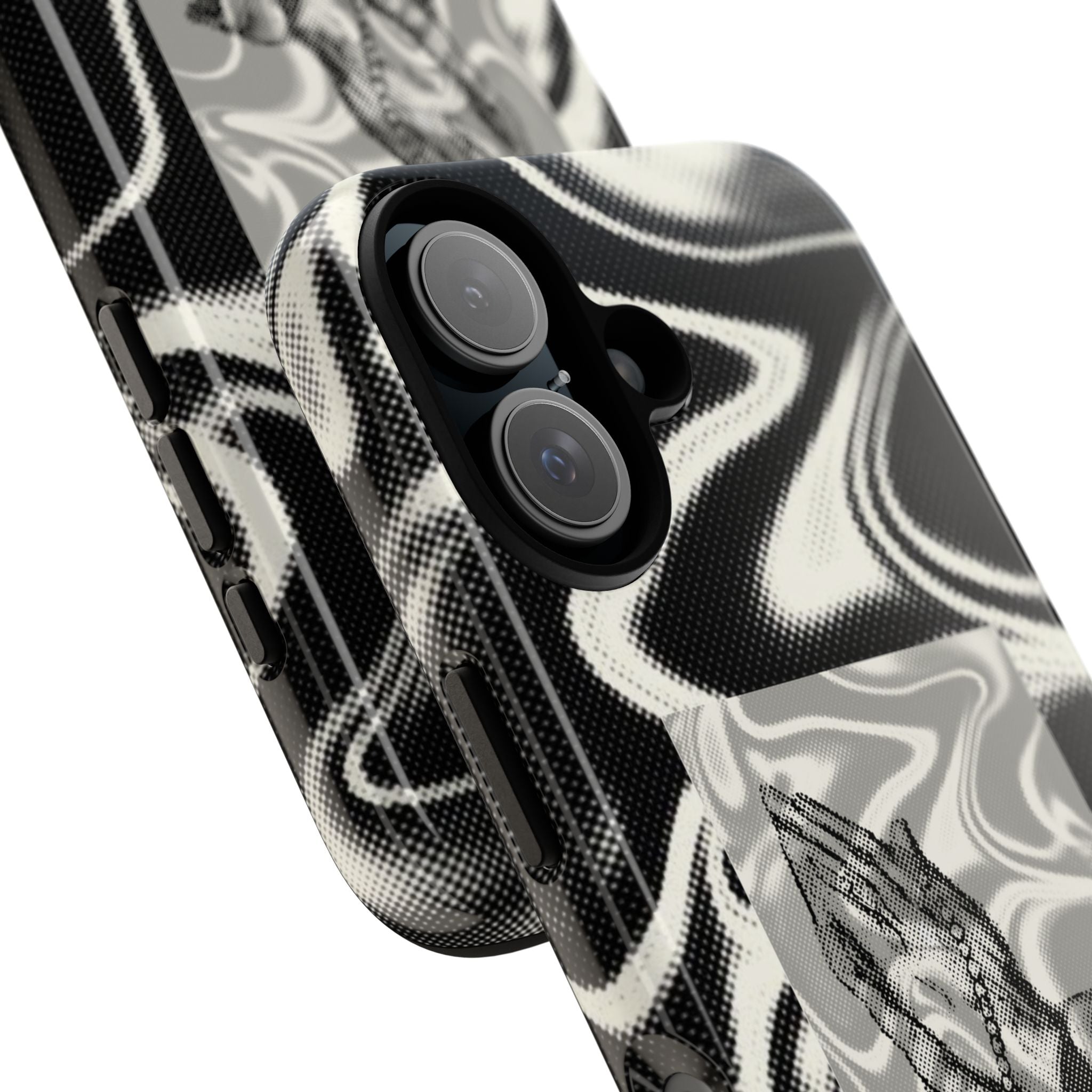 Praying Hands Phone Case – Black White Marble Spiritual Design