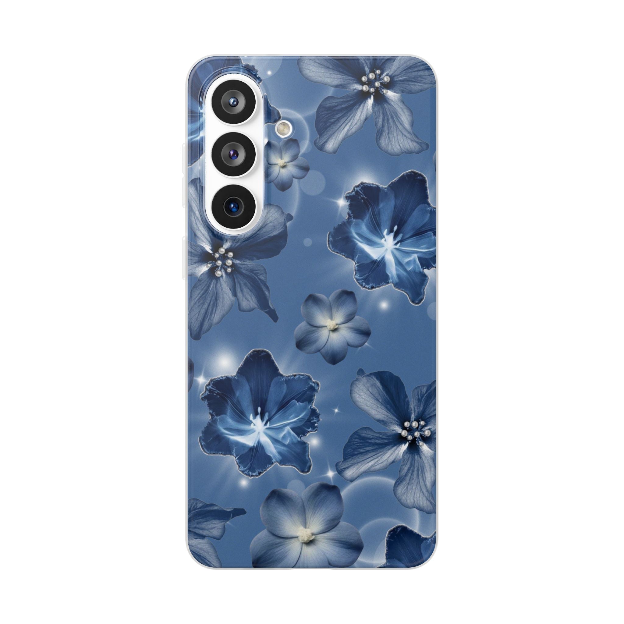Blue Floral Phone Case — Soft Blue Blossoms Pattern for iPhone