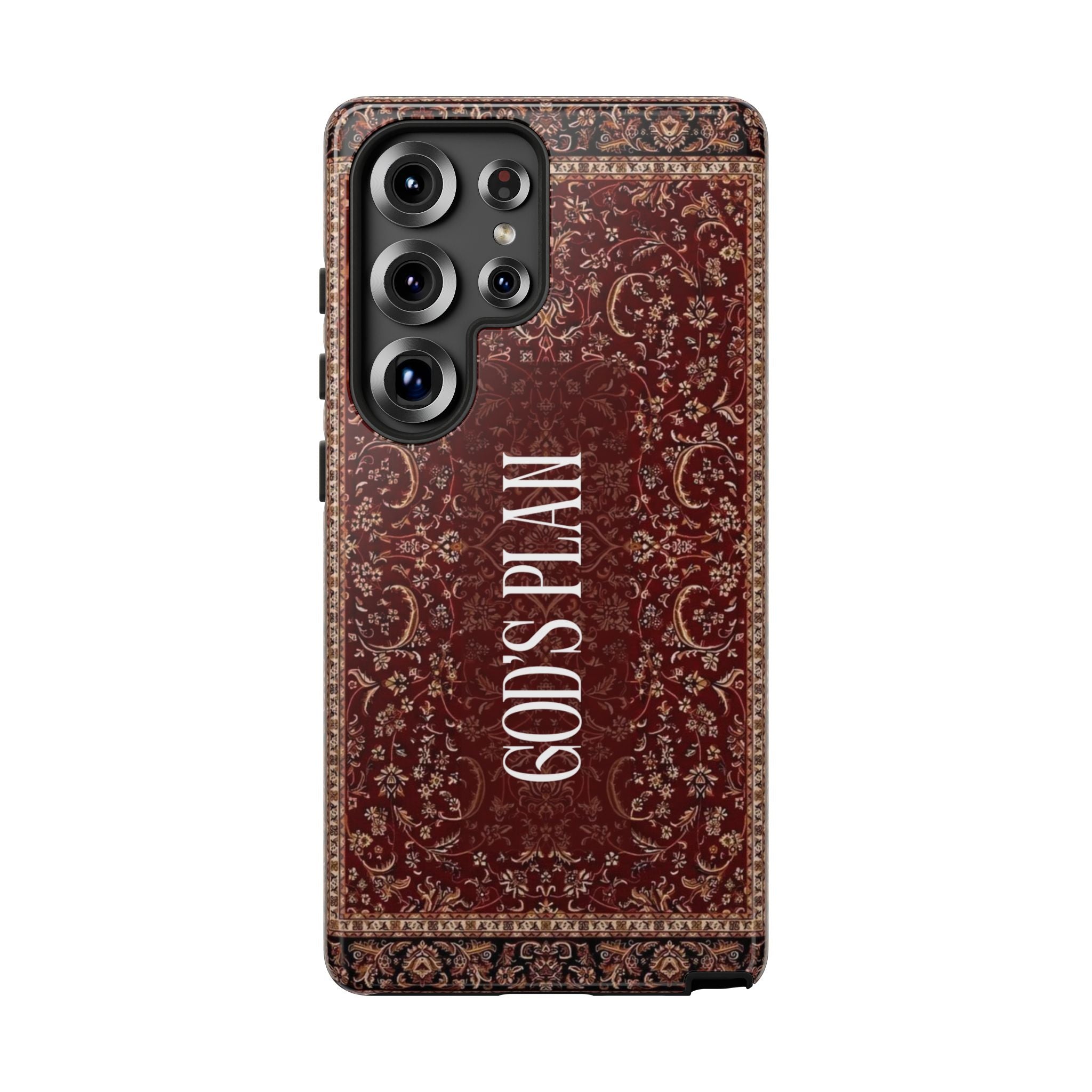 God's Plan — Vintage Tapestry Christian Tough Phone Case | Boho Faith Cover