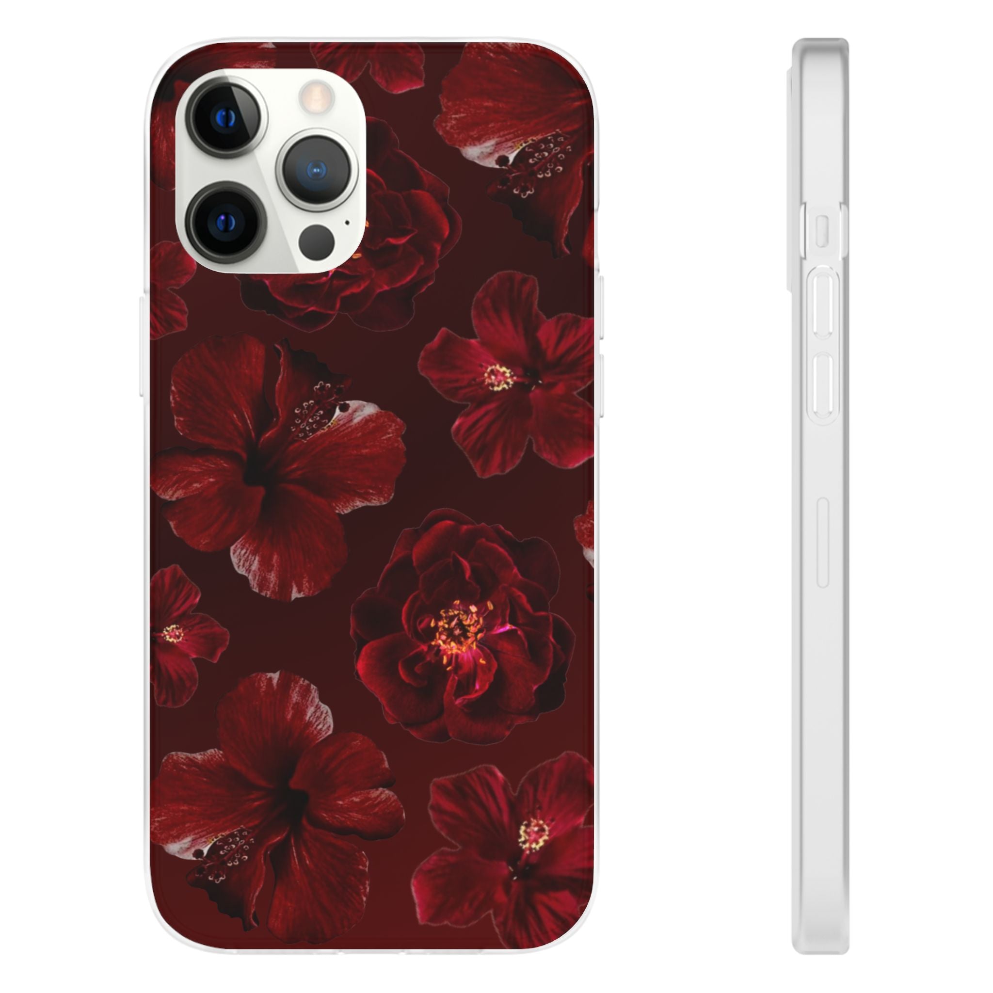 Red Floral Flexi Case — Dark Rose Phone Case