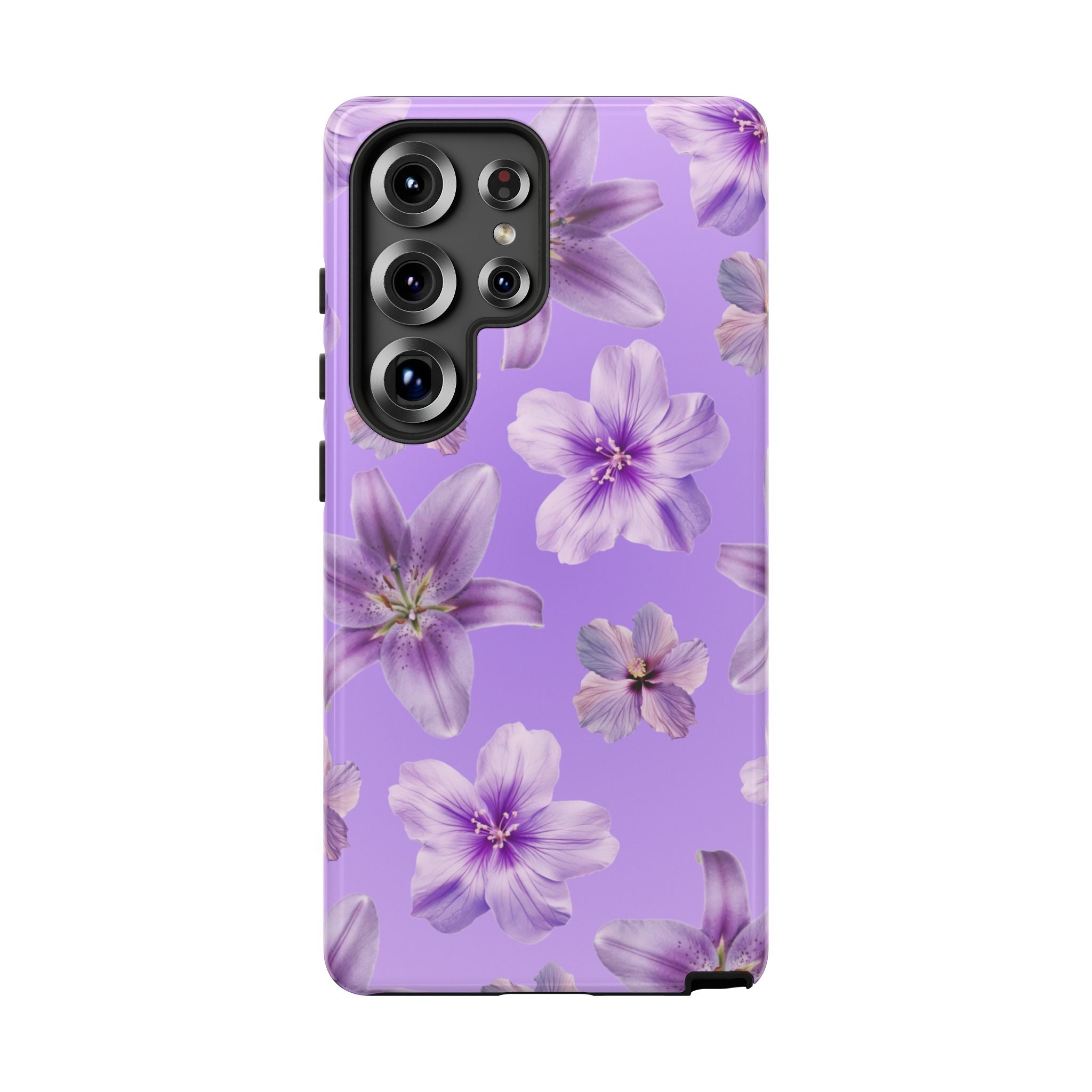 Floral Lavender Tough Phone Case – Purple Blossom Protective Cover