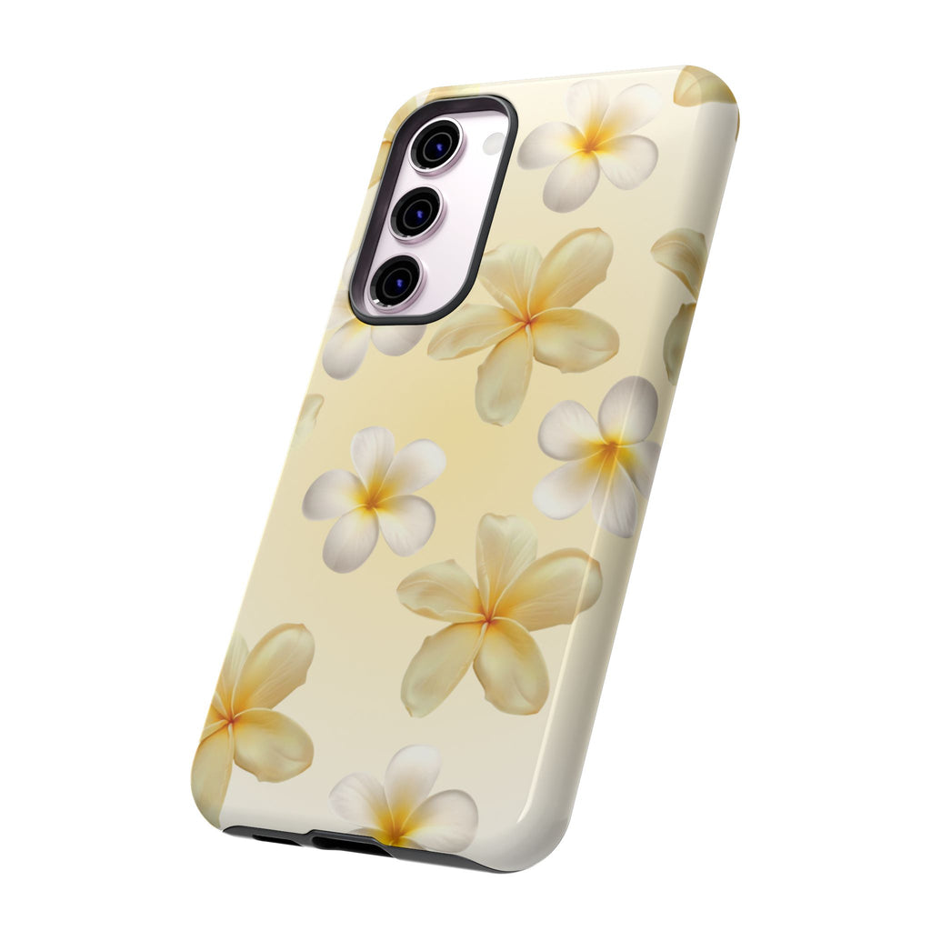 Plumeria Floral Phone Case — Tropical Yellow Hard Phone Cover