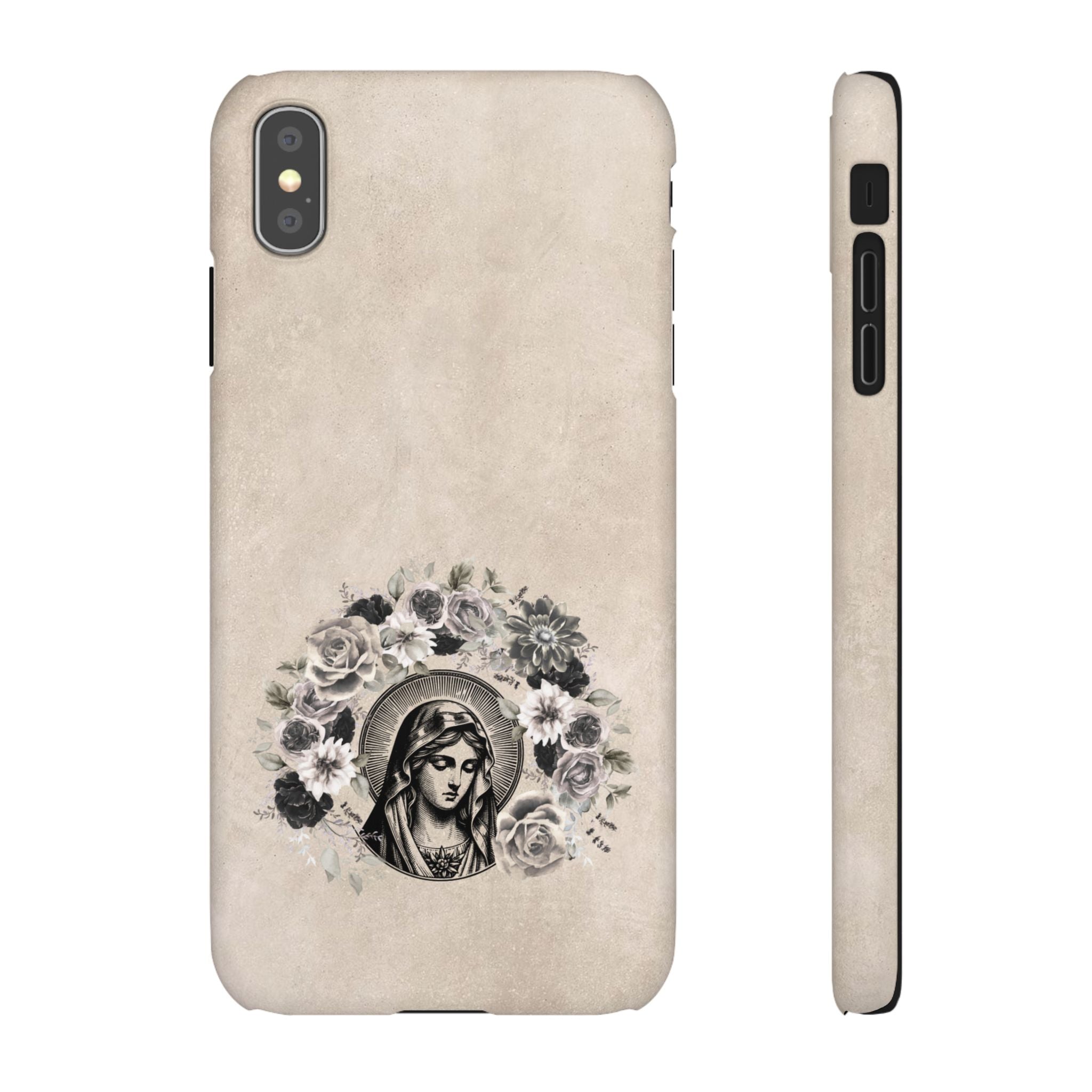 Vintage Madonna Floral Phone Case — Religious iPhone Snap Case