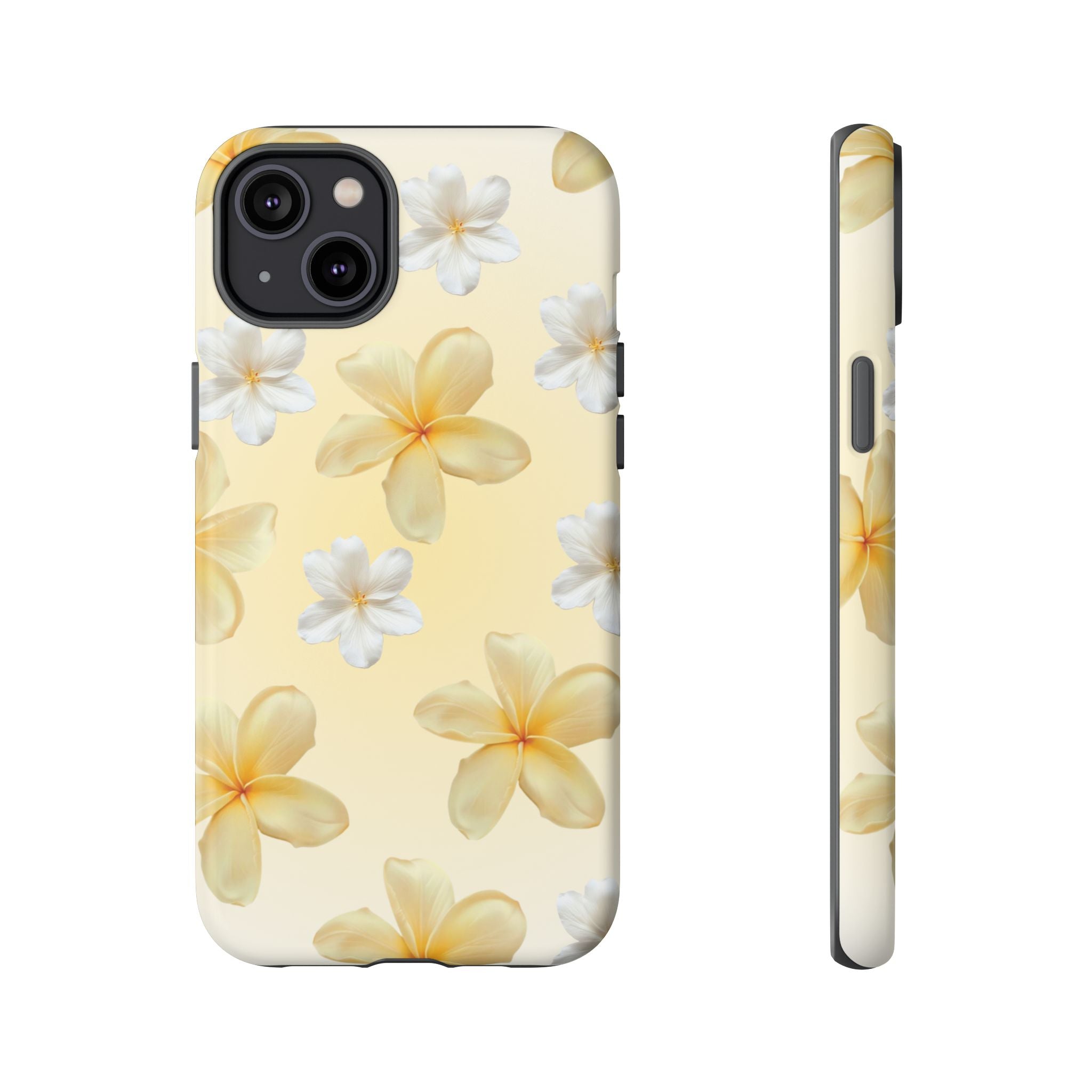 Plumeria Floral Tough Phone Case — Yellow Tropical Protection