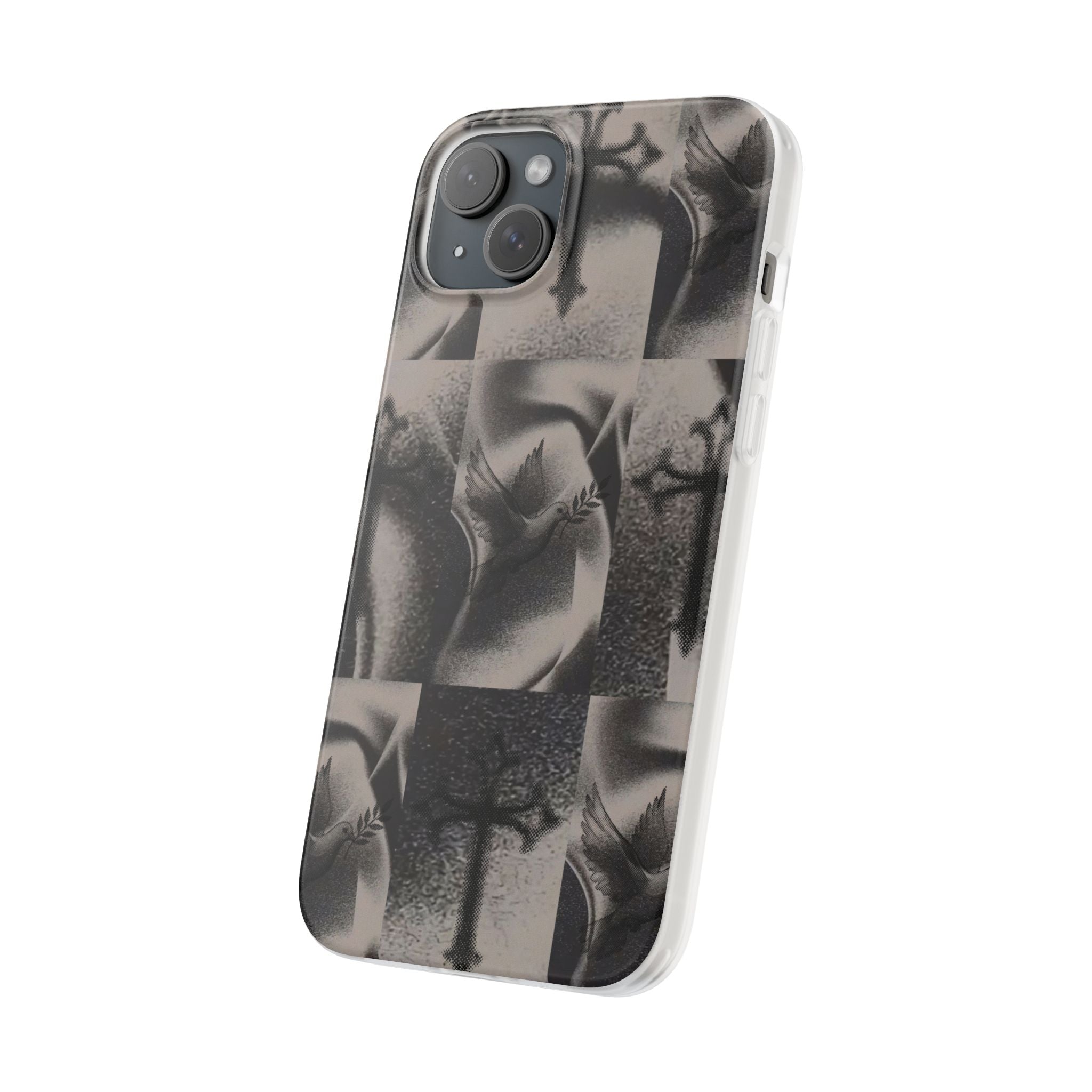 Phone Case — Dove & Cross Checkerboard Design