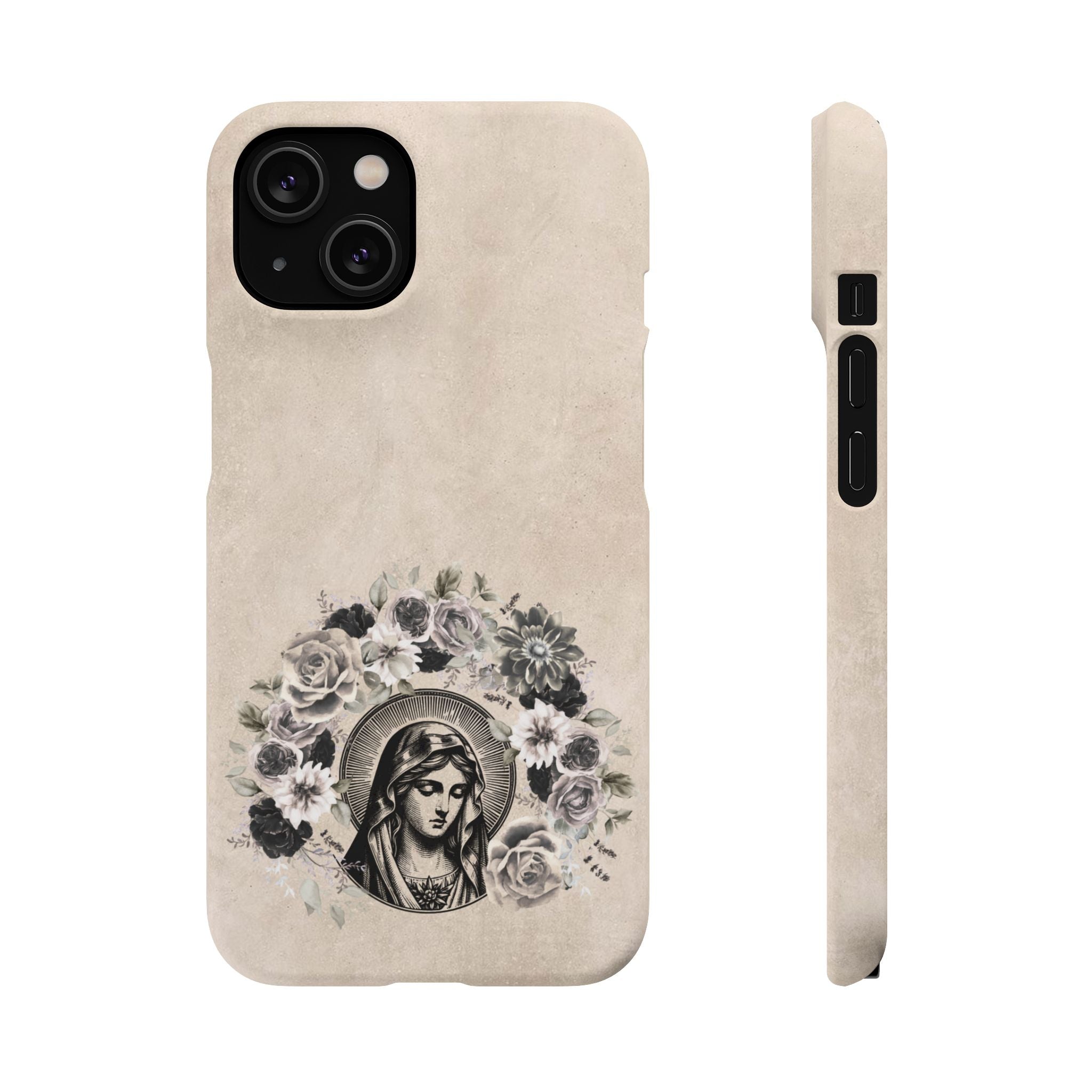 Vintage Madonna Floral Phone Case — Religious iPhone Snap Case