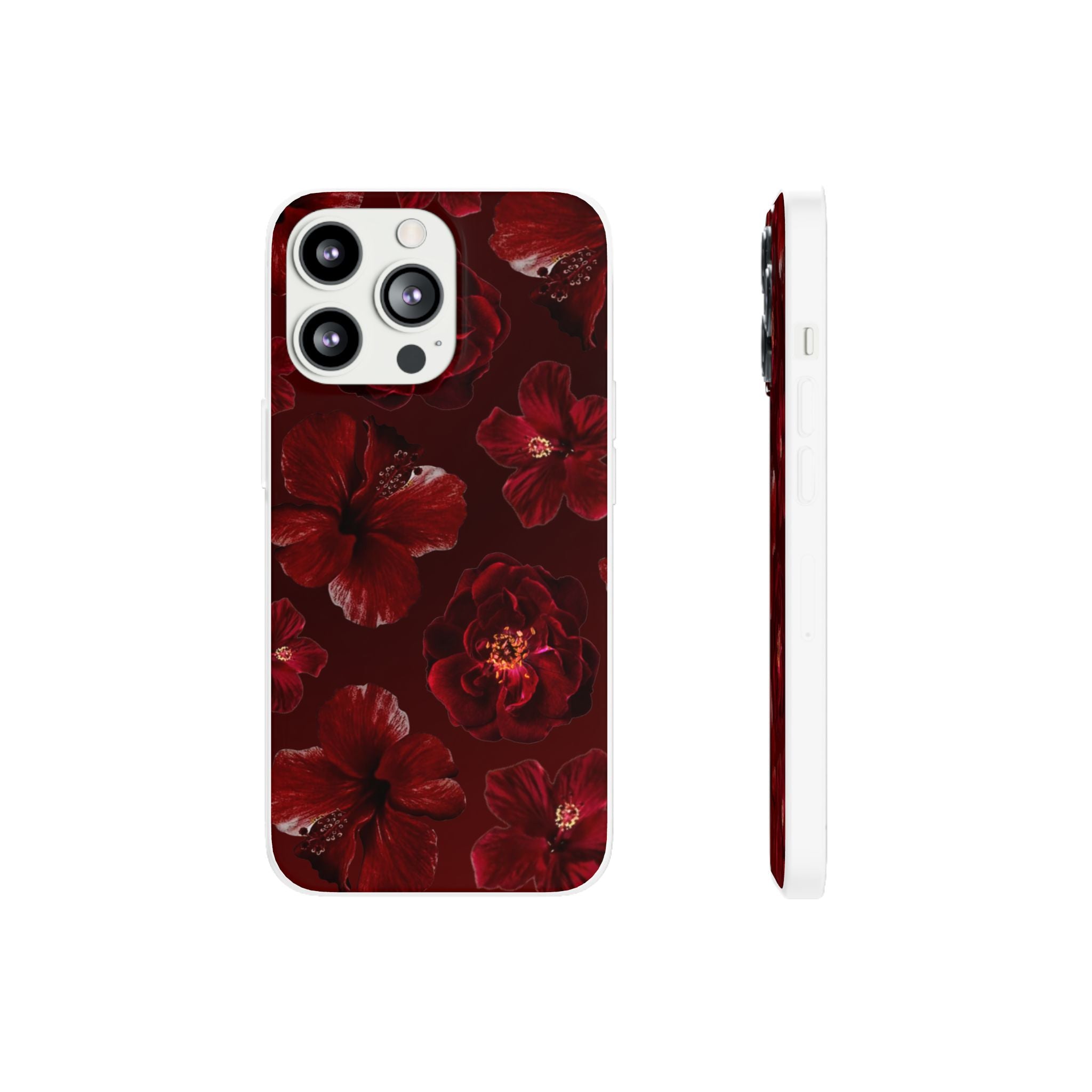 Red Floral Flexi Case — Dark Rose Phone Case