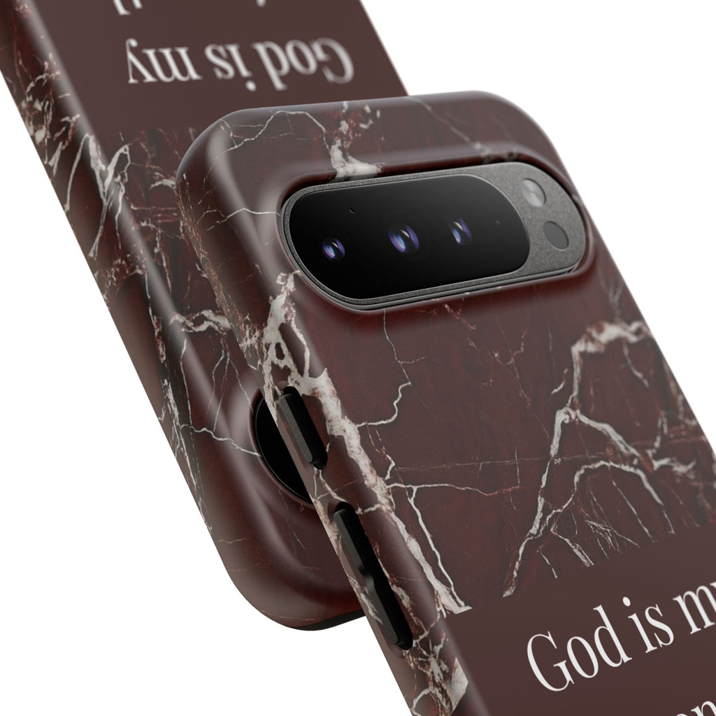 God Is My Strength — Psalm 73:26 Christian Tough Phone Case | Marble Faith Cover