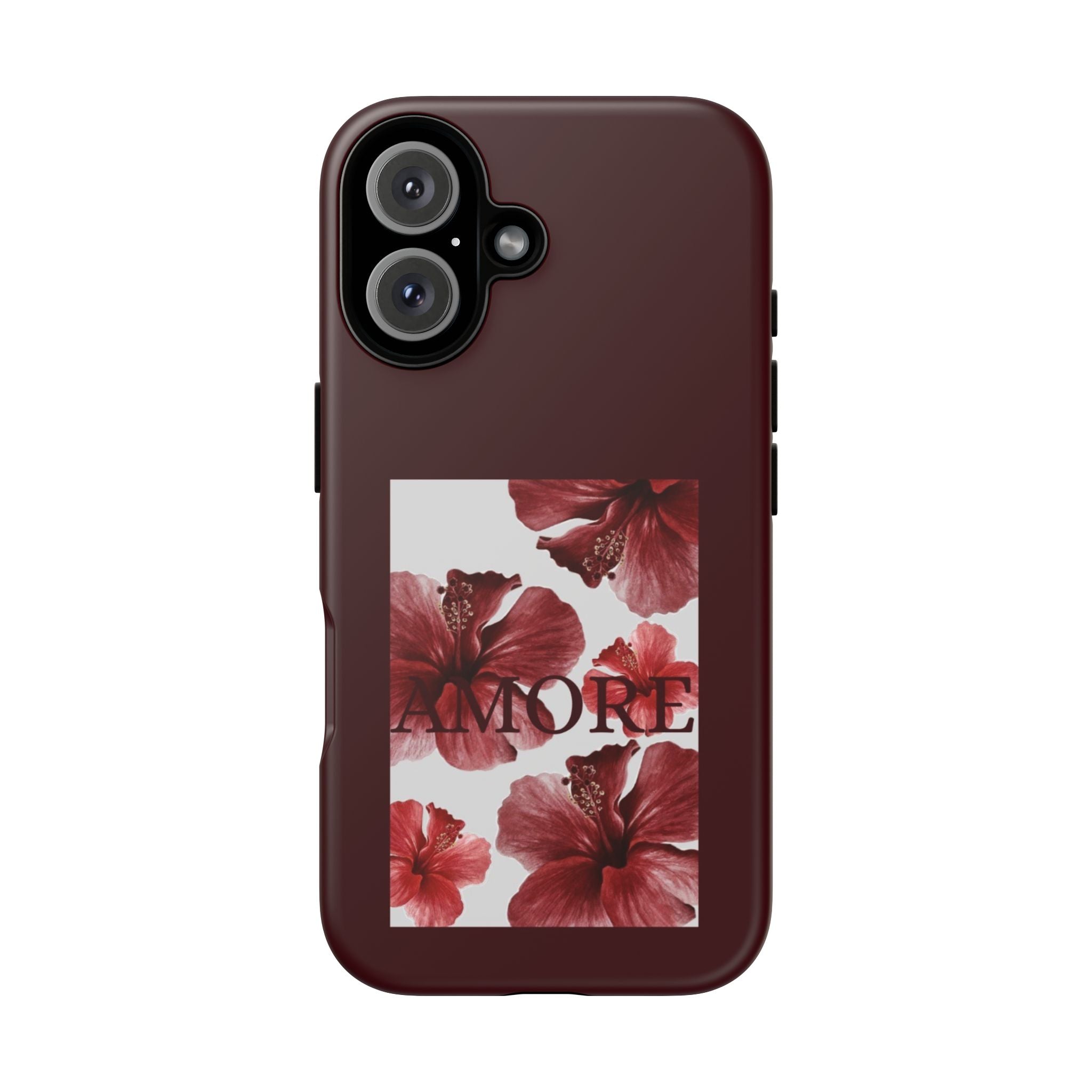 Amore Floral Phone Case — Burgundy Tough Protective Cover