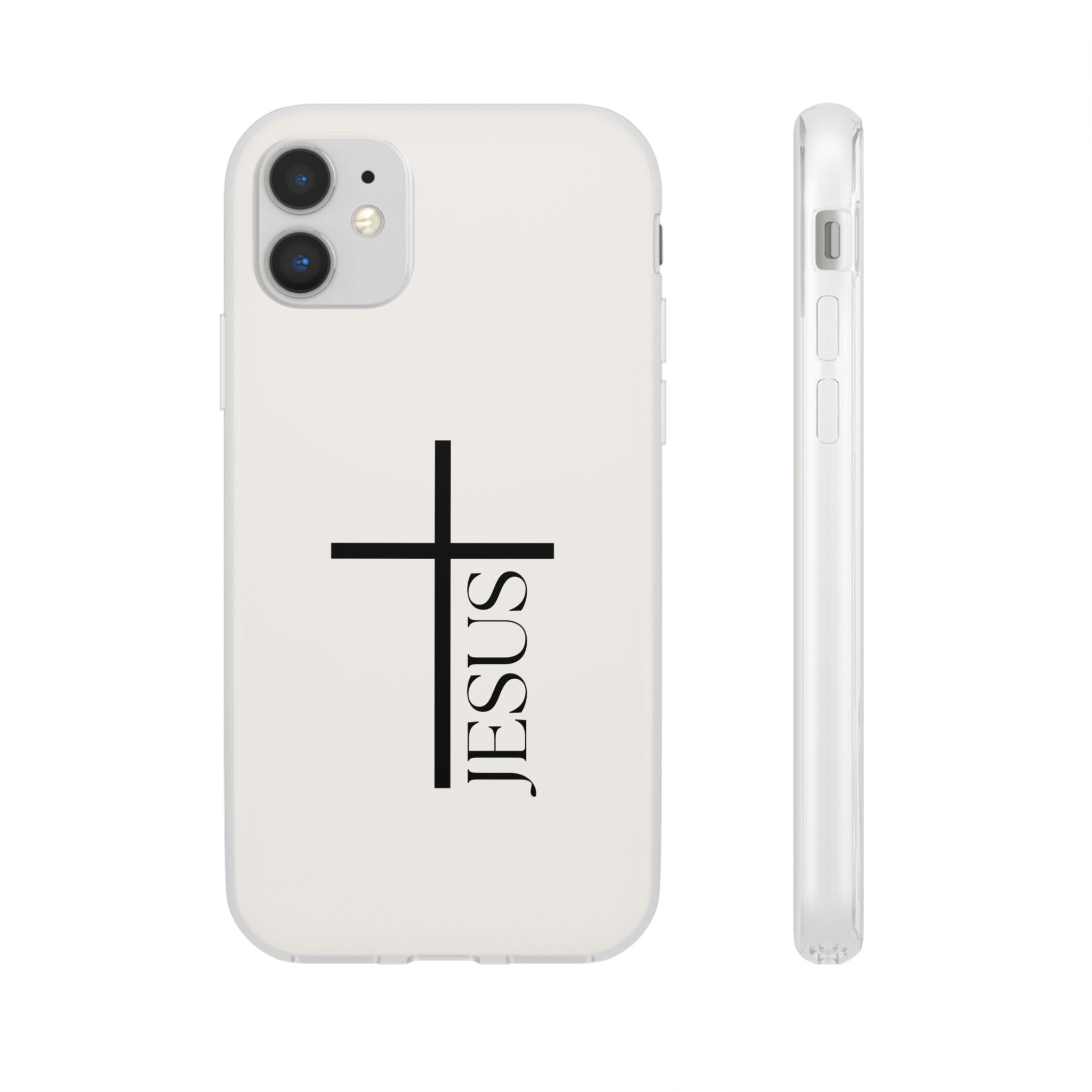 Christian Cross Phone Case - JESUS Vertical Minimalist iPhone Cover