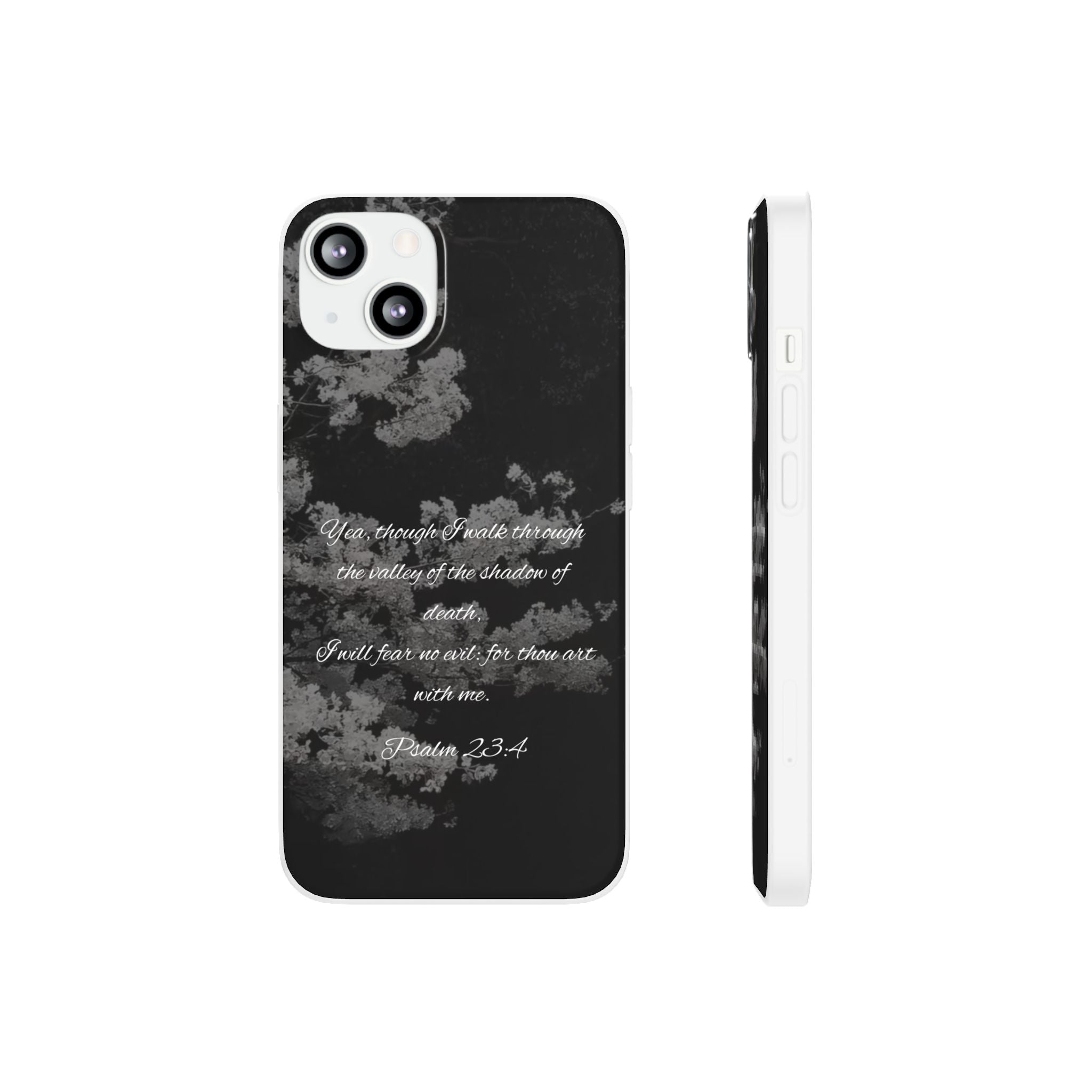 Phone Case — Psalm 23:4 Black Cloudy Faith Design