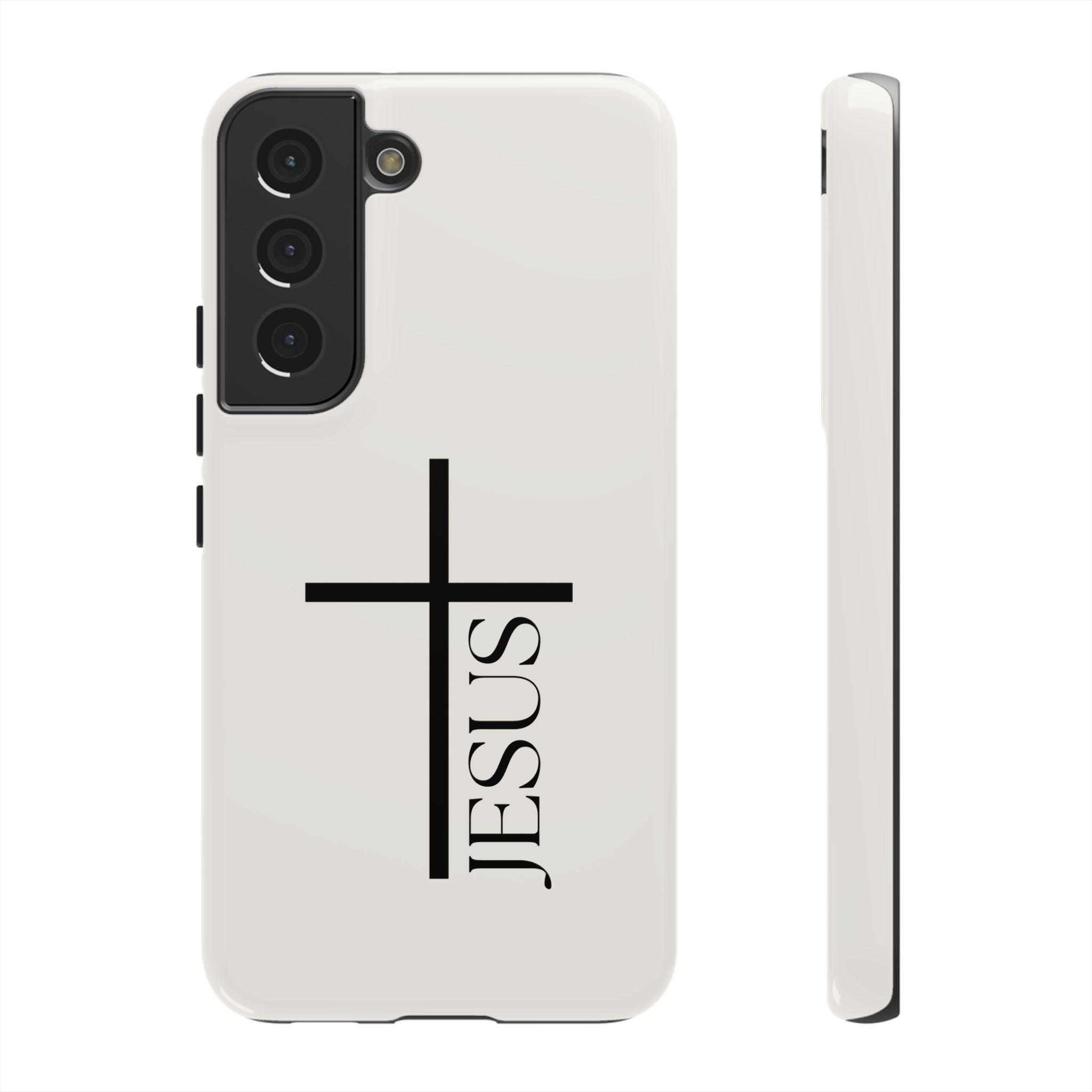 Christian Cross Phone Case - JESUS Vertical Minimalist iPhone Cover