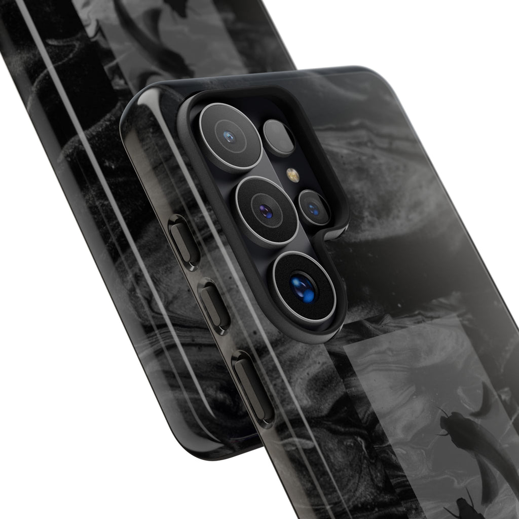 Koi Yin-Yang Marble Phone Case – Black Smoky Art Protection