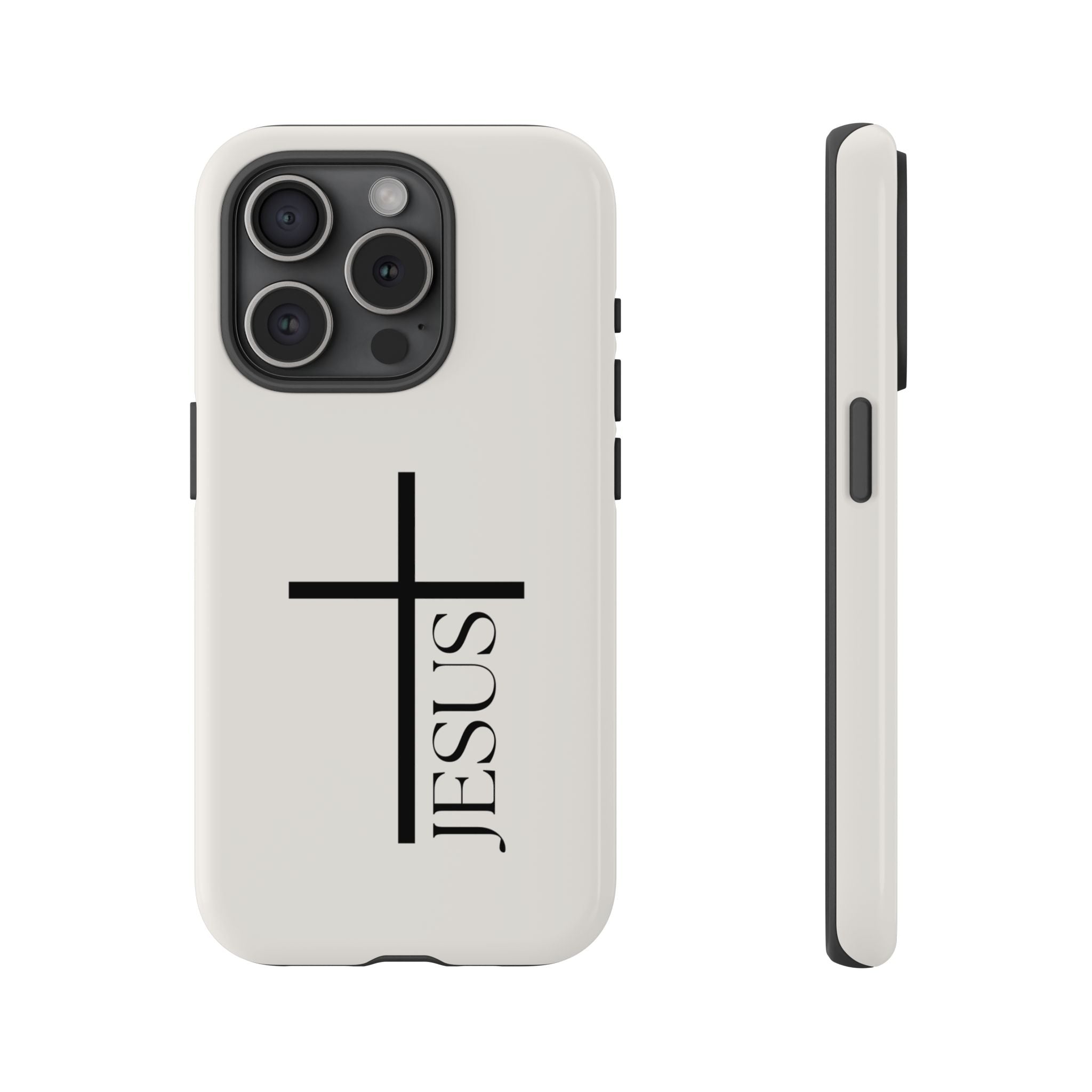 Christian Cross Phone Case - JESUS Vertical Minimalist iPhone Cover