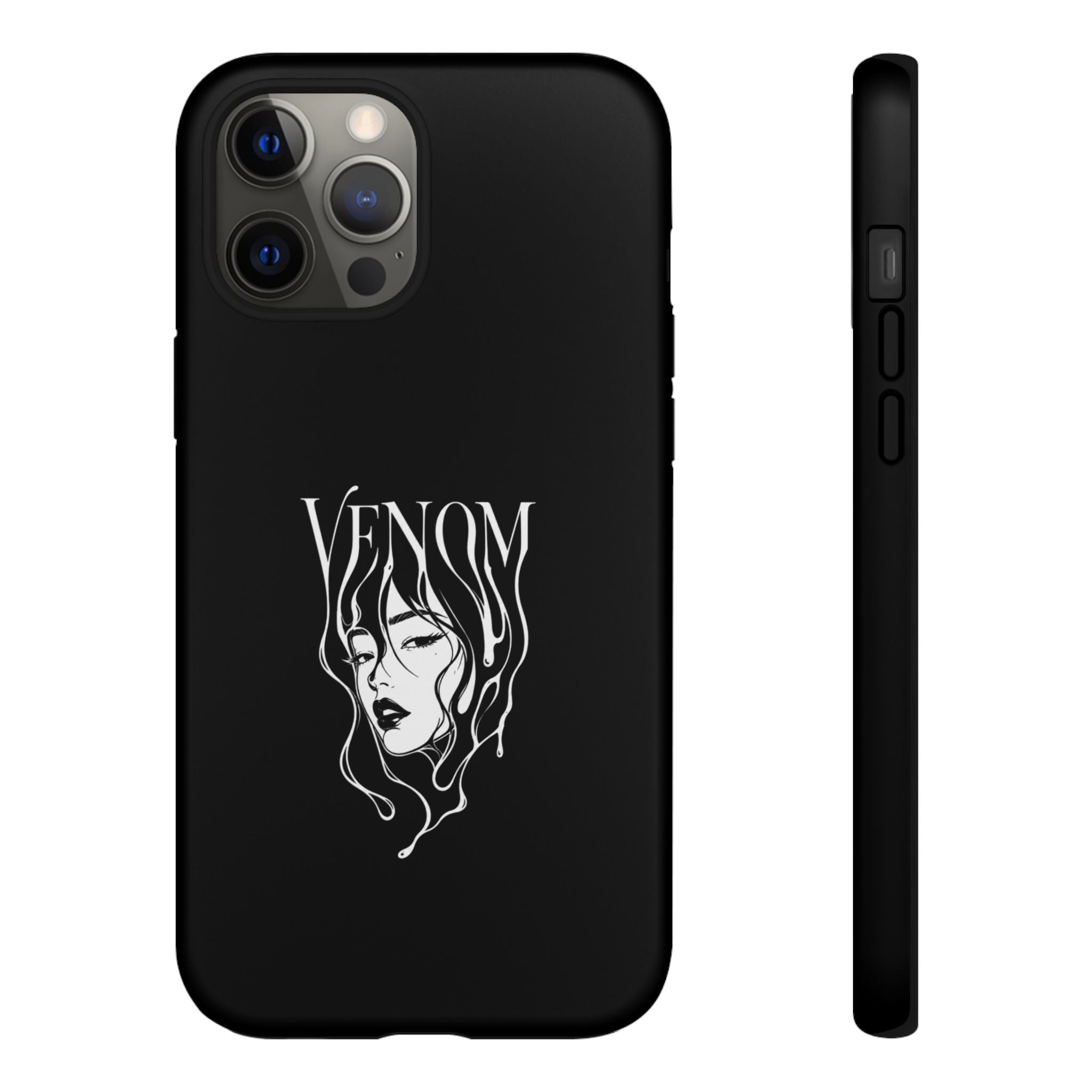 Venom Goth Phone Case — Black Protective Tough Case with Dark Femme Artwork