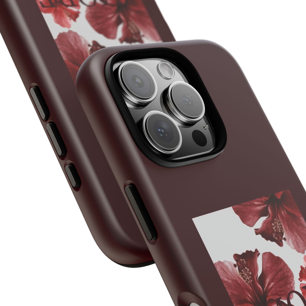 Amore Floral Phone Case — Burgundy Tough Protective Cover