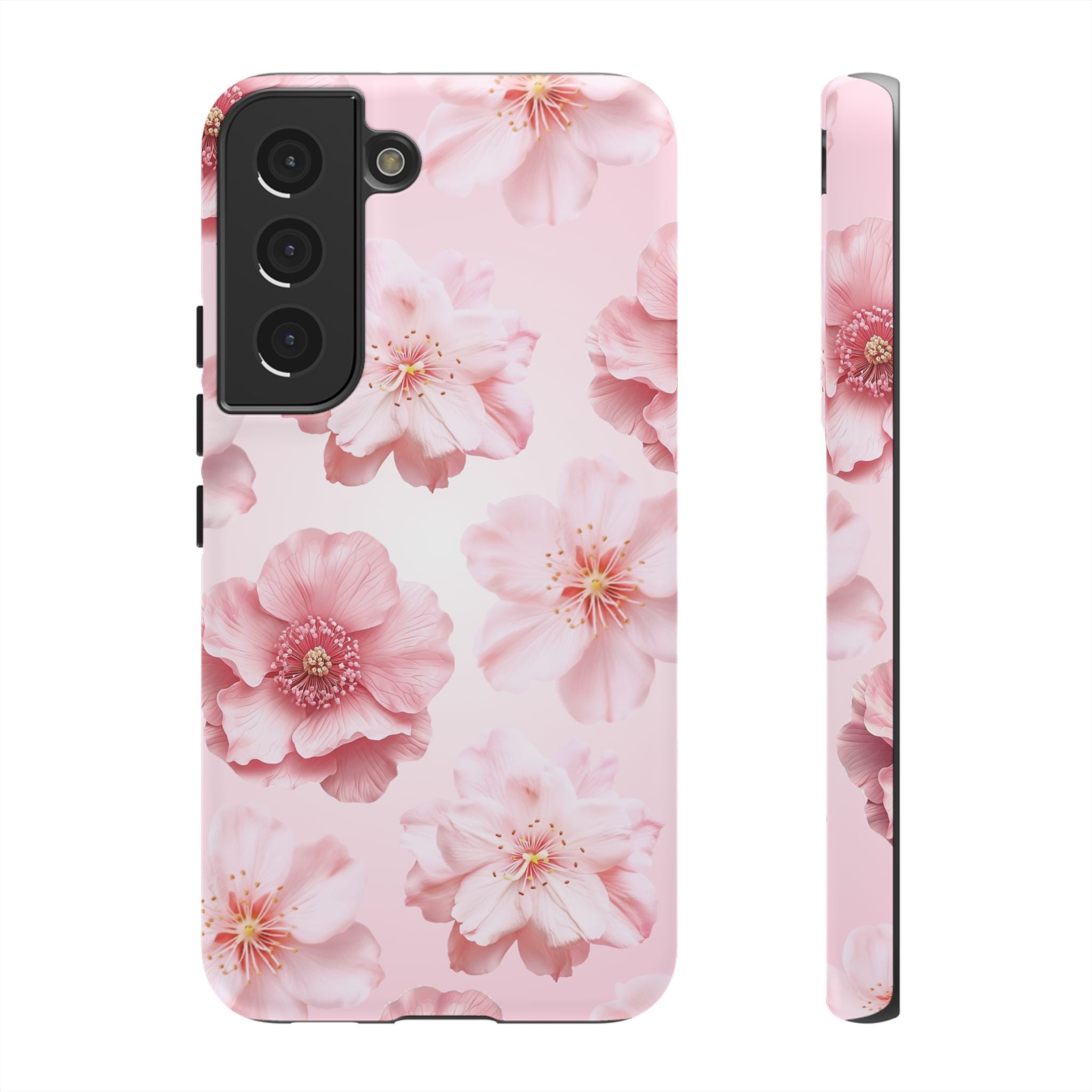 Pink Floral Tough Phone Case — Protective Sakura Blossom Design