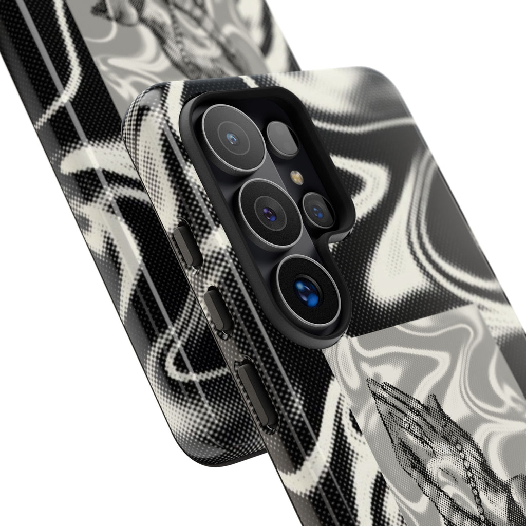 Praying Hands Phone Case – Black White Marble Spiritual Design