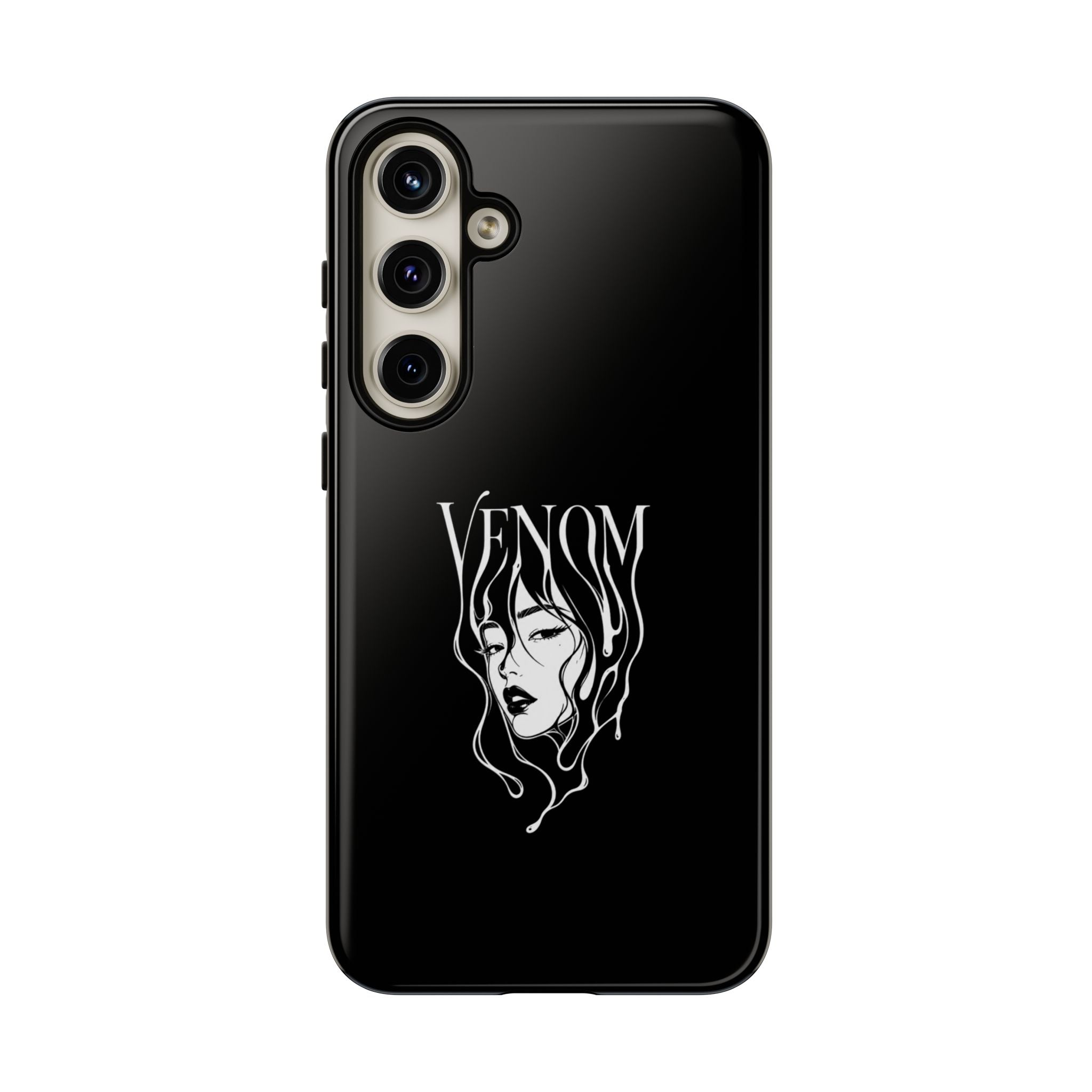 Venom Goth Phone Case — Black Protective Tough Case with Dark Femme Artwork