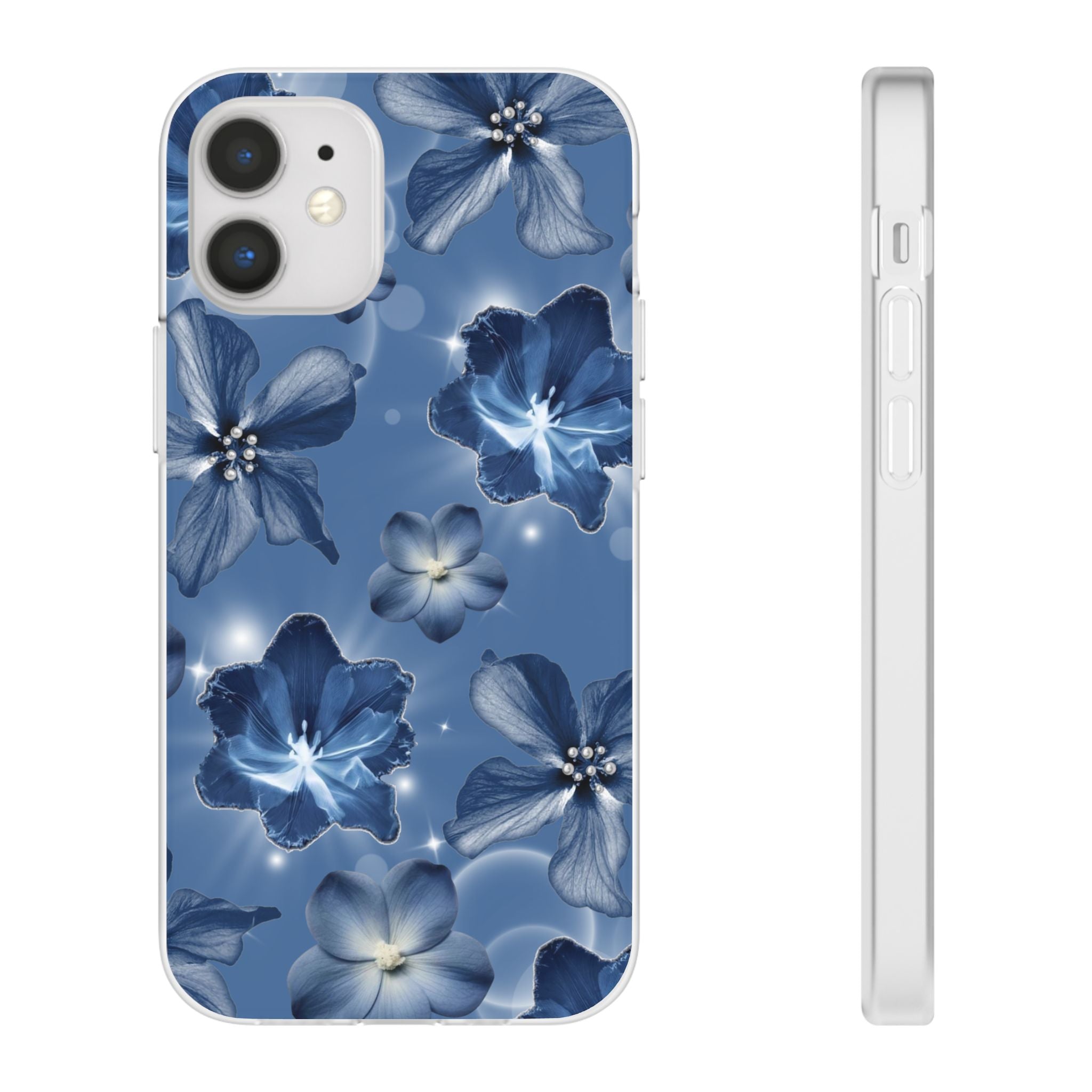 Blue Floral Phone Case — Soft Blue Blossoms Pattern for iPhone