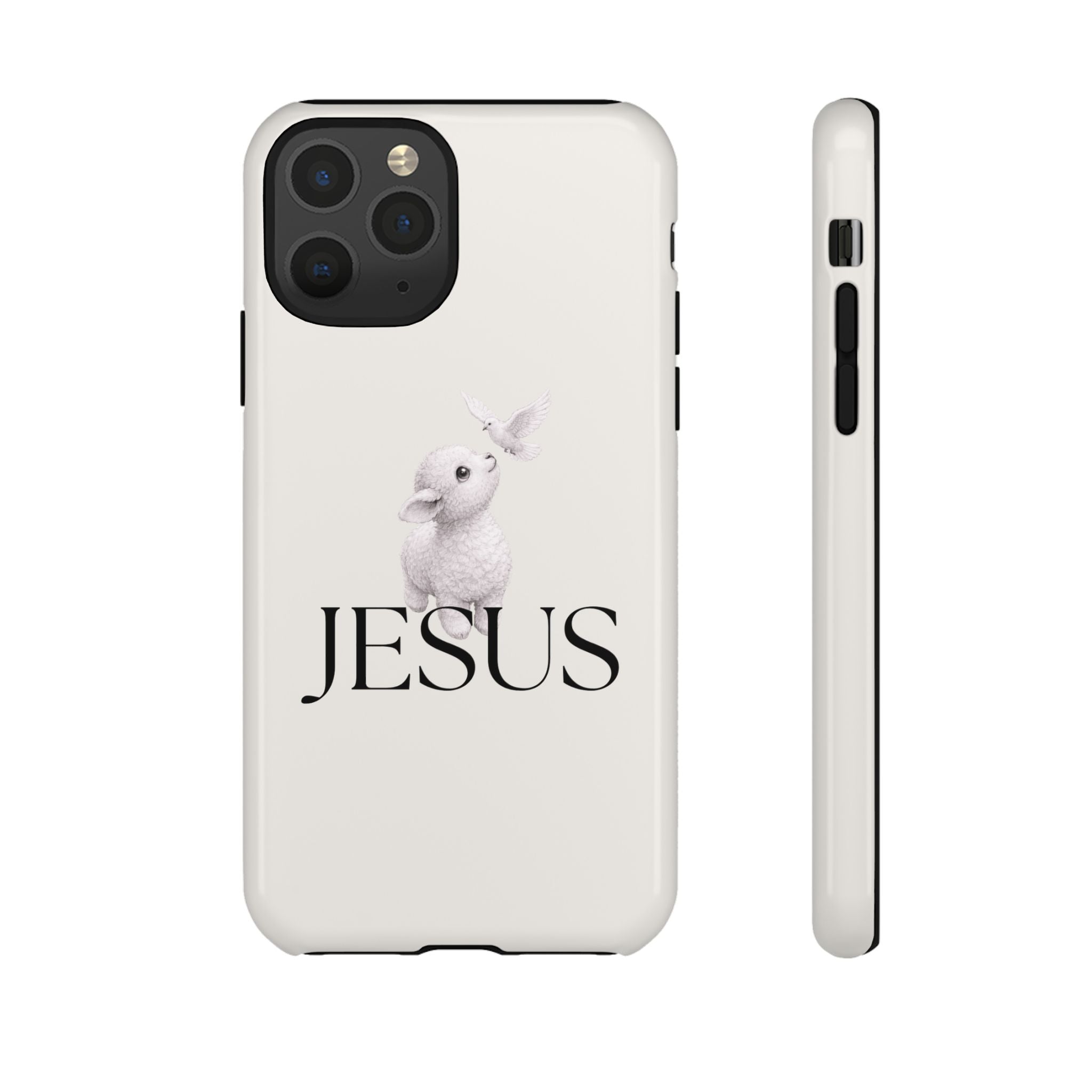Jesus Lamb Phone Case - Christian Faith iPhone Case with Dove Design