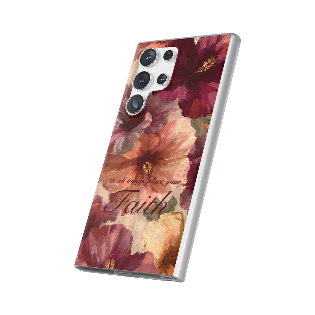 Faith Floral Phone Case – Inspirational Hibiscus Art Protective Cover