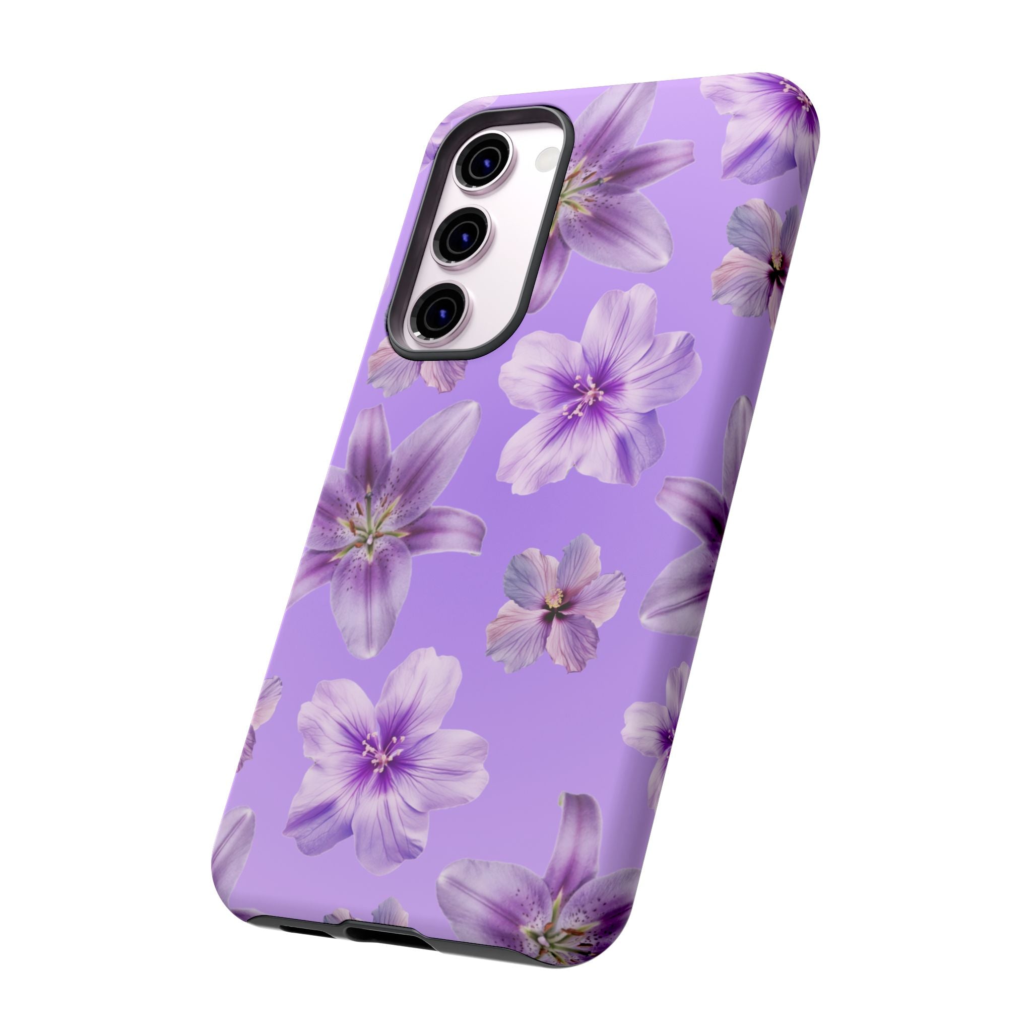 Floral Lavender Tough Phone Case – Purple Blossom Protective Cover