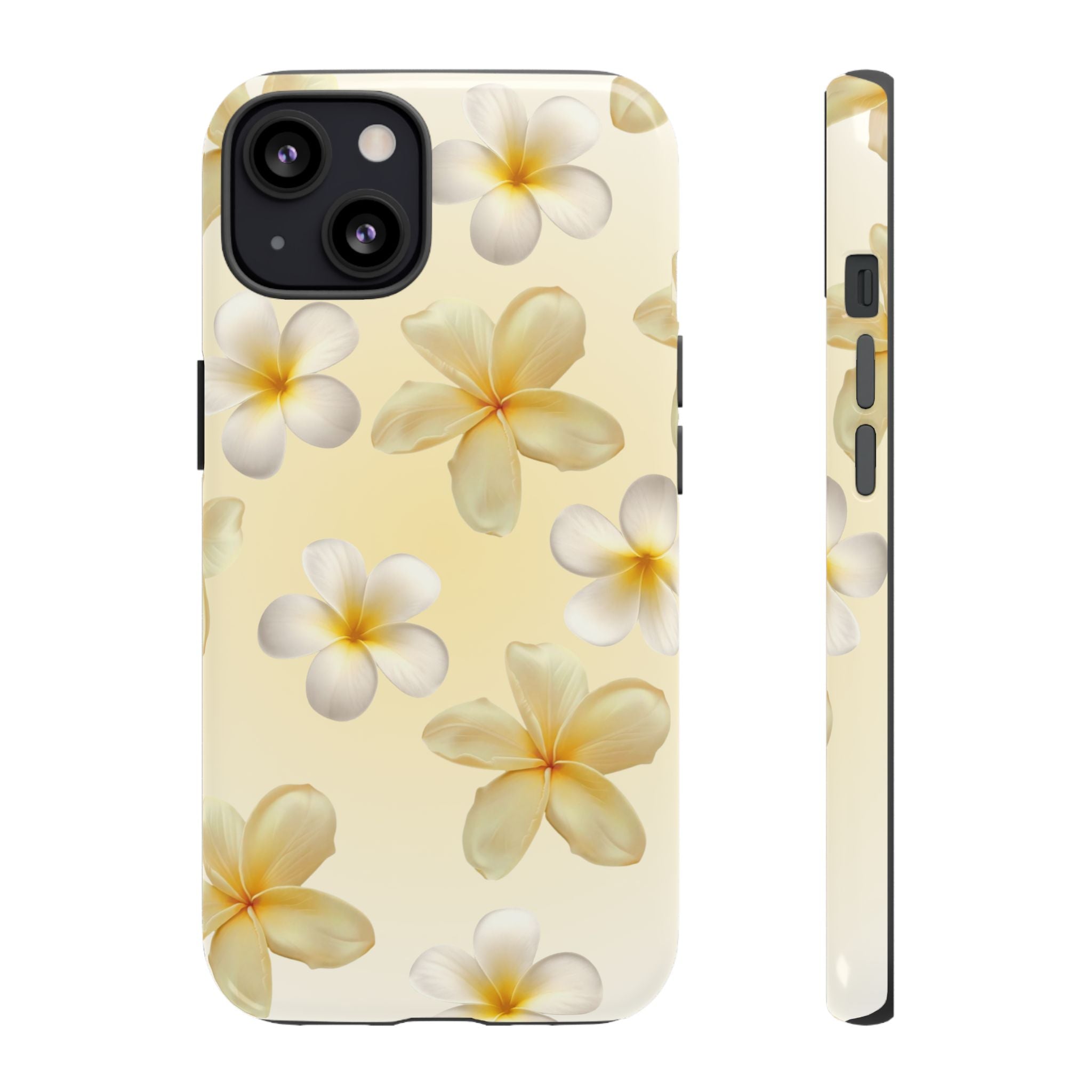 Plumeria Floral Phone Case — Tropical Yellow Hard Phone Cover