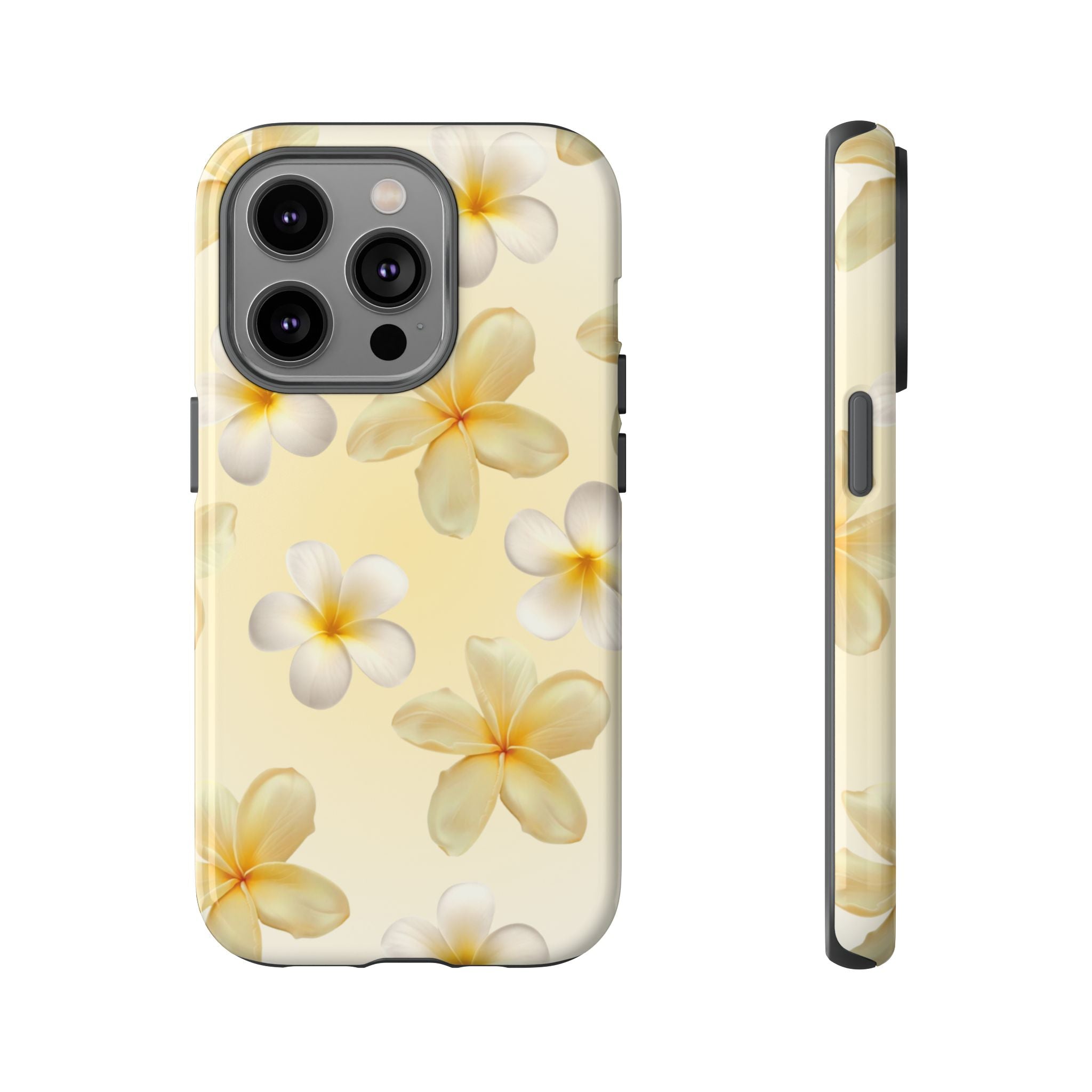 Plumeria Floral Phone Case — Tropical Yellow Hard Phone Cover