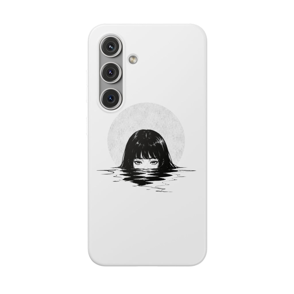 Minimalist Creepy Girl Moon Design