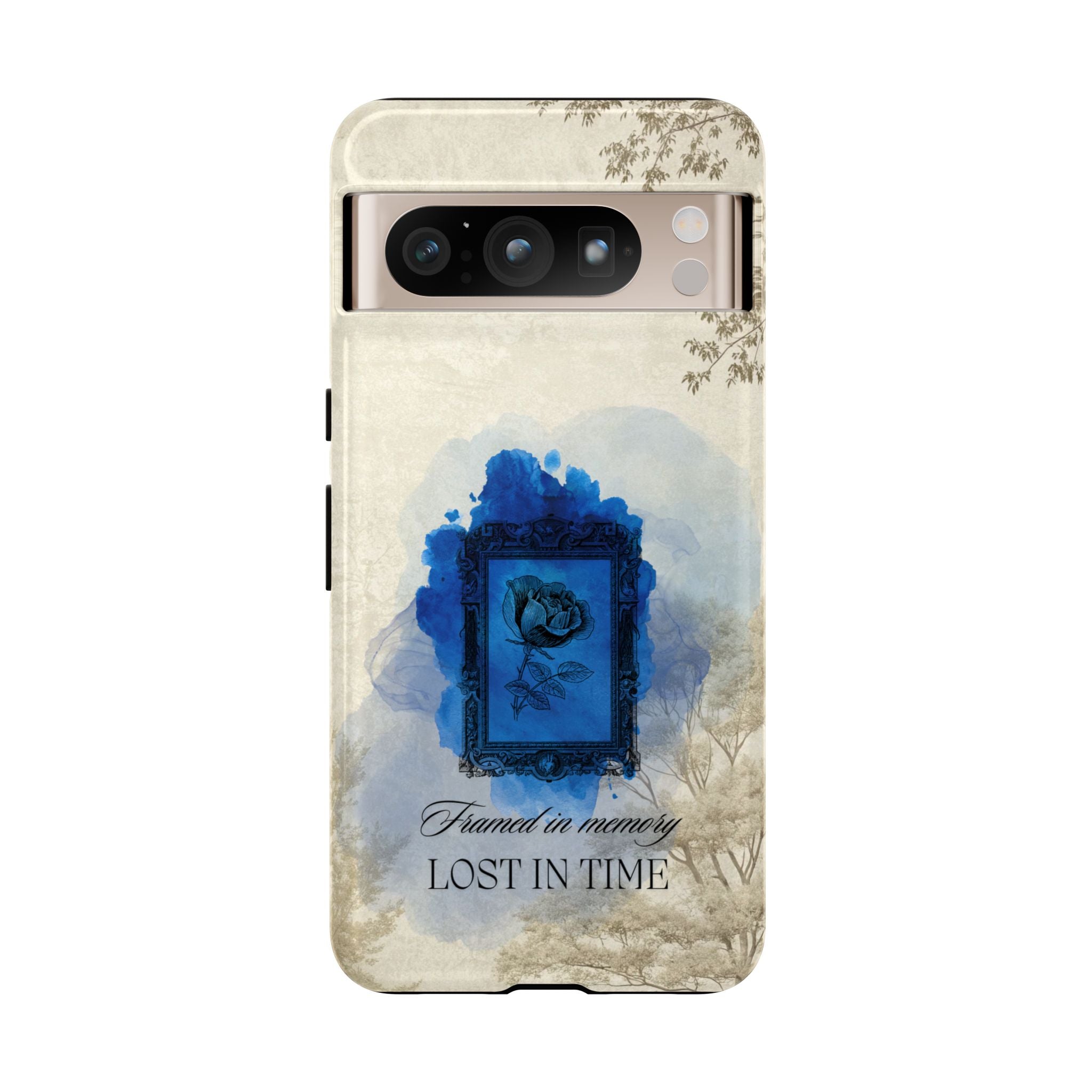 Vintage Blue Rose Phone Case – "Lost in Time" Protective Cover