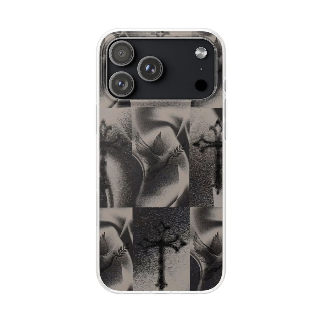 Phone Case — Dove & Cross Checkerboard Design