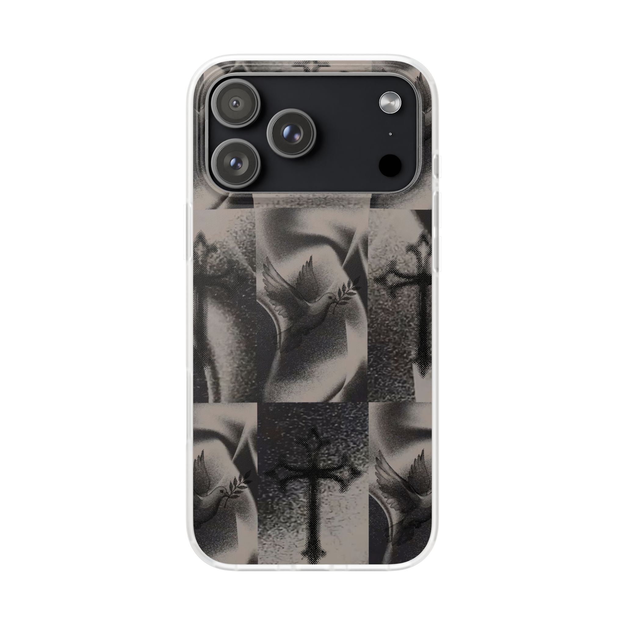 Phone Case — Dove & Cross Checkerboard Design
