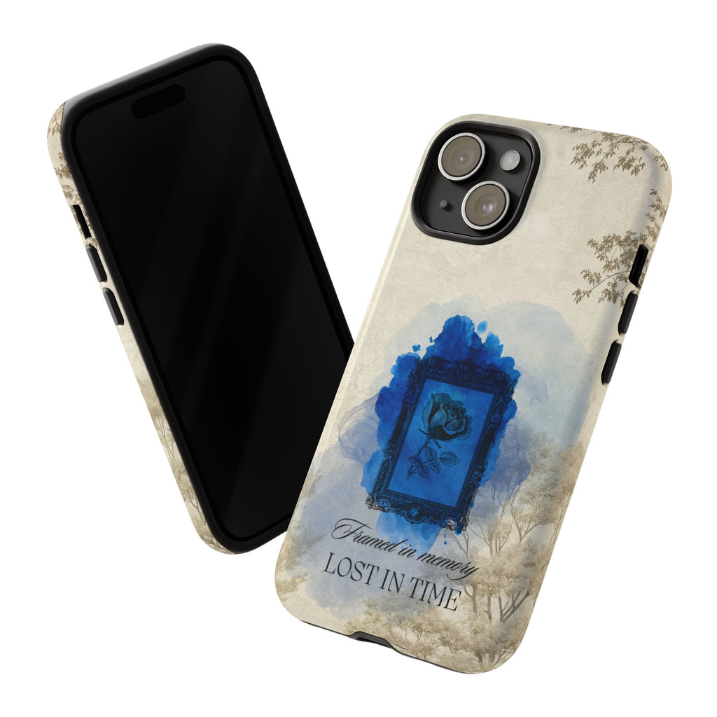 Vintage Blue Rose Phone Case – "Lost in Time" Protective Cover